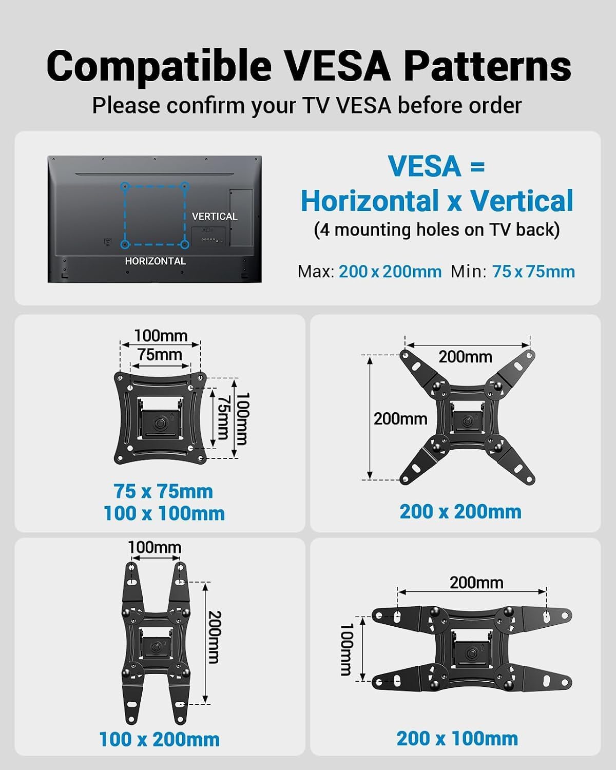 Detalle de Pipishell Full Motion TV Wall Mount 44 lbs