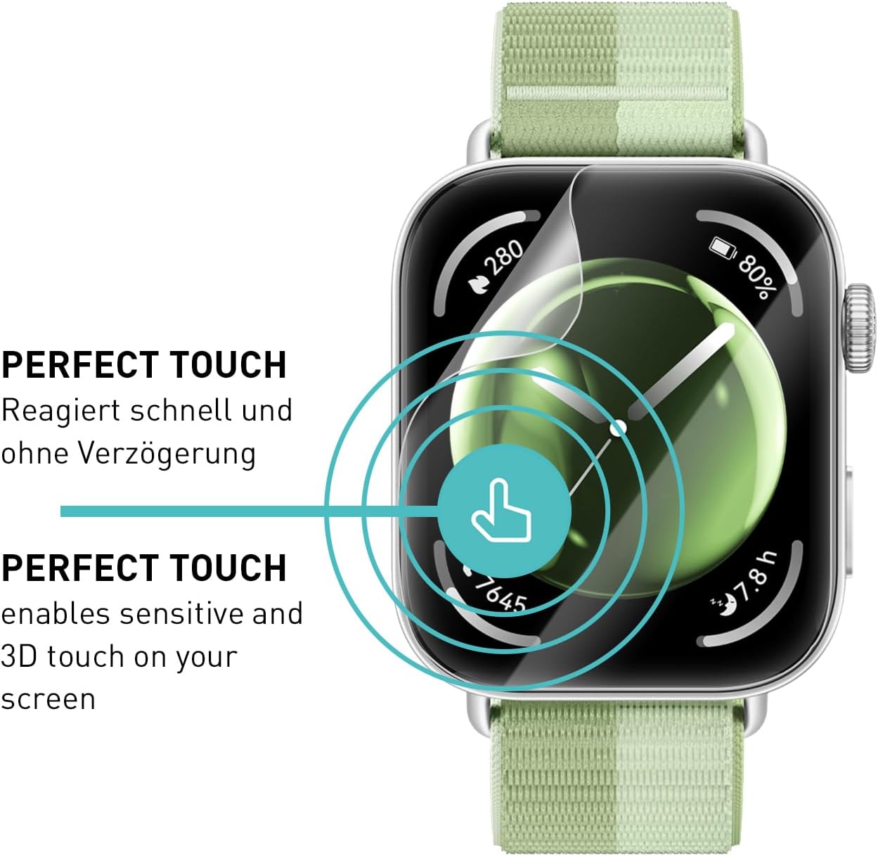 Thumbnail 3 de SmarTect TPU Screen Protector for Huawei Watch Fit 3, 3-Pack, Clear Full Coverage