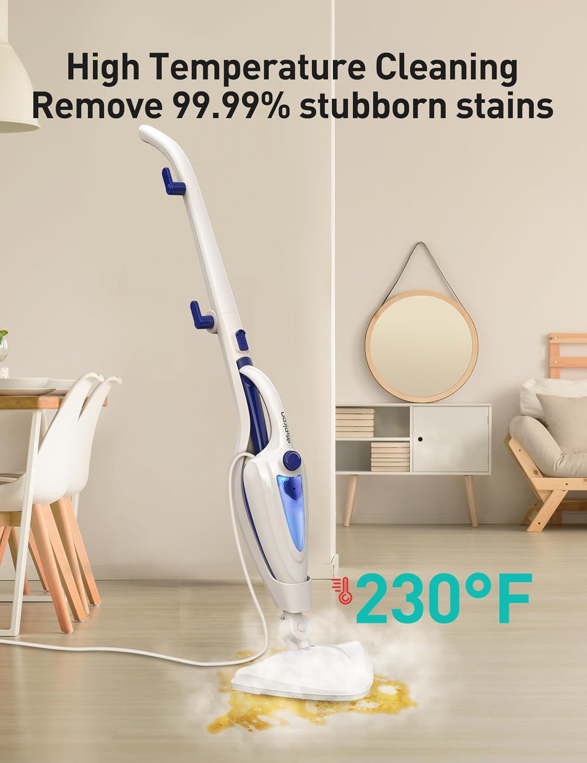 Detalle de Aspiron AS-CA039 12-in-1 Steam Mop, 1500W, 385 mL Tank