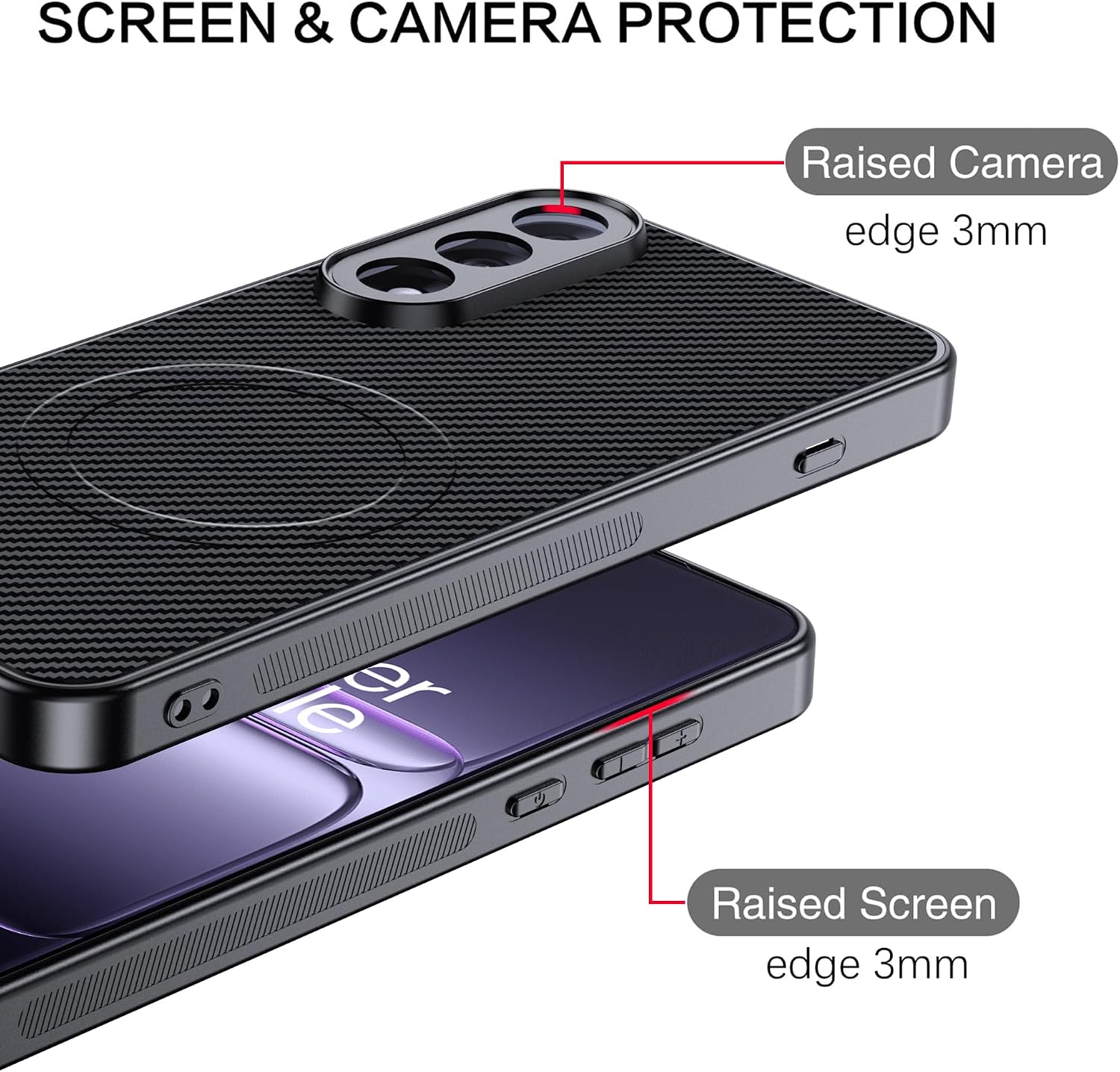 Detalle 2 de CAUHENYEE Hülle für OnePlus Nord 5 mit integriertem Magnetring – Stoßfest, kratzfest und rutschfest
