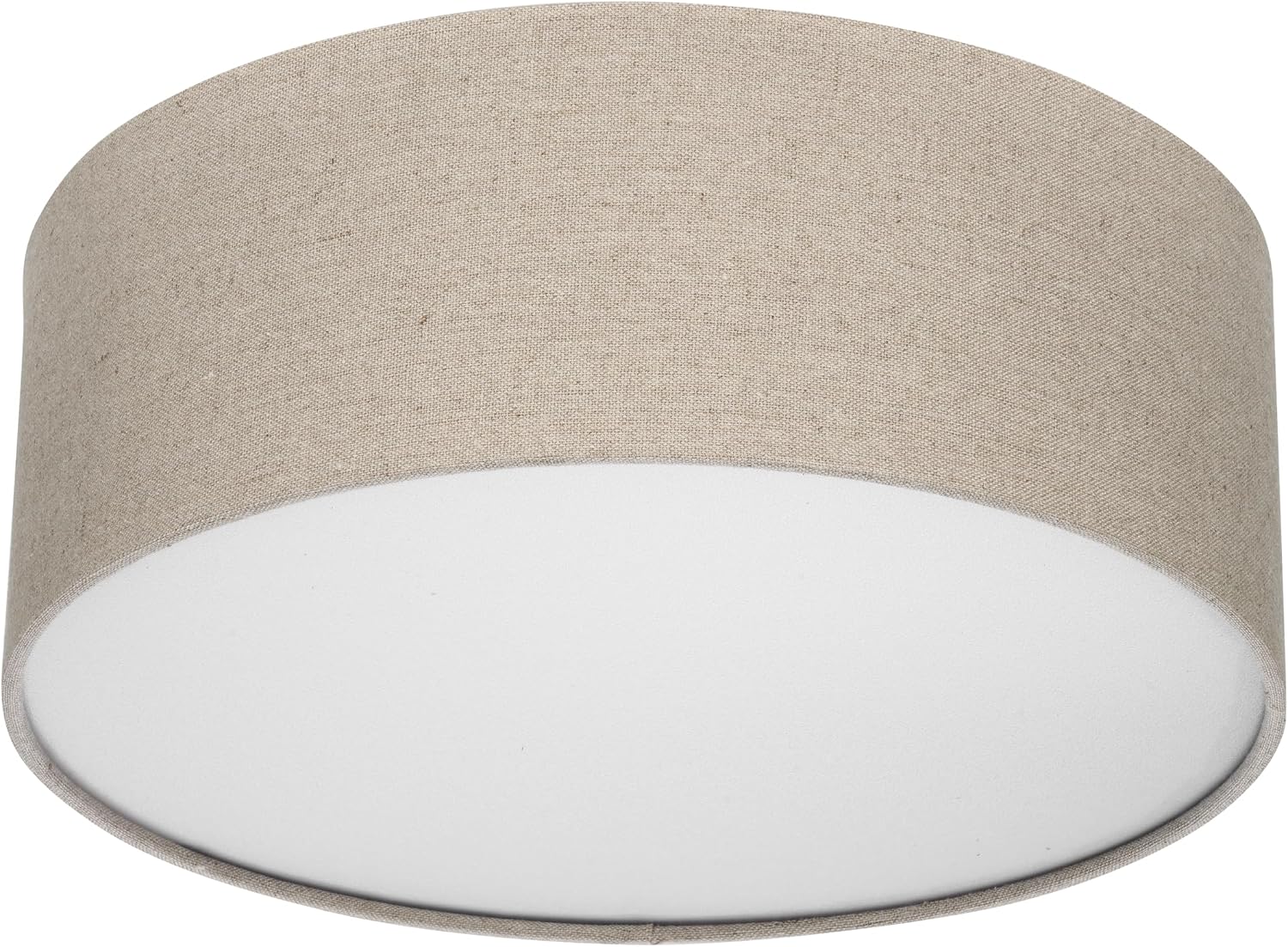 Detalle de REV okrągła lampa sufitowa LED 30 cm, taupe, lniany abażur, 2 × E27
