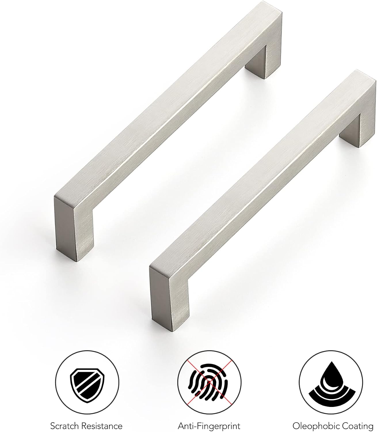 Detalle de Ravinte U-S14807 Square Cabinet Pulls, Brushed Nickel, 40-Pack