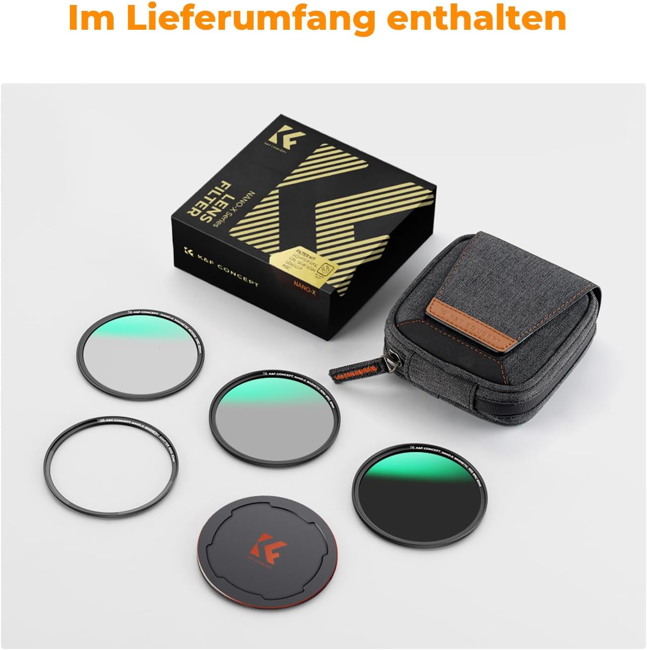 Thumbnail 6 de K&F CONCEPT Magnetic Filter Set 58 mm: Magnetisches Quick-Swap-System mit CPL, ND8, ND64