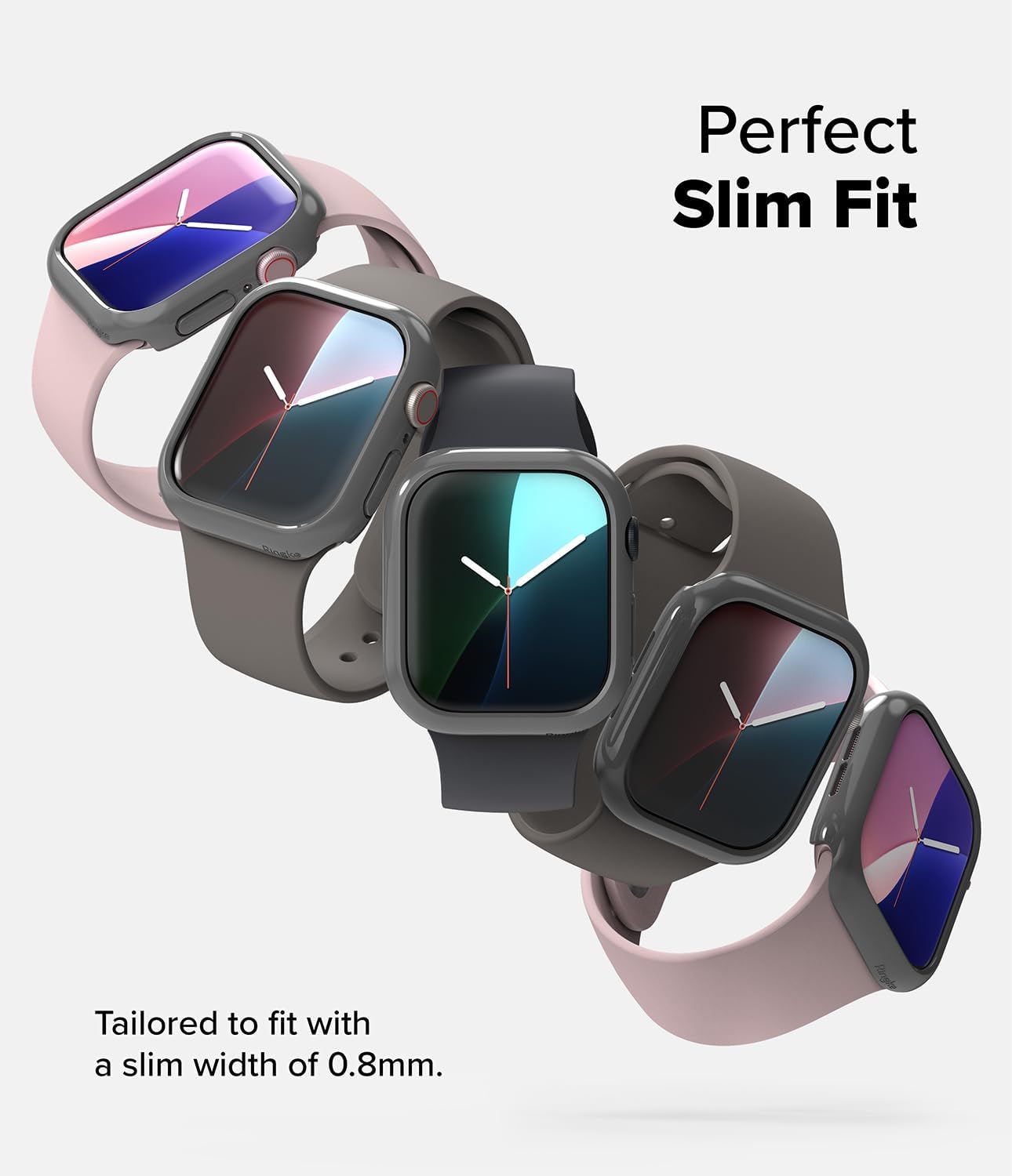 Thumbnail 2 de Ringke Slim for Apple Watch 42mm Case (Series 11/10) – 2 Pack, Clear & Dark Gray