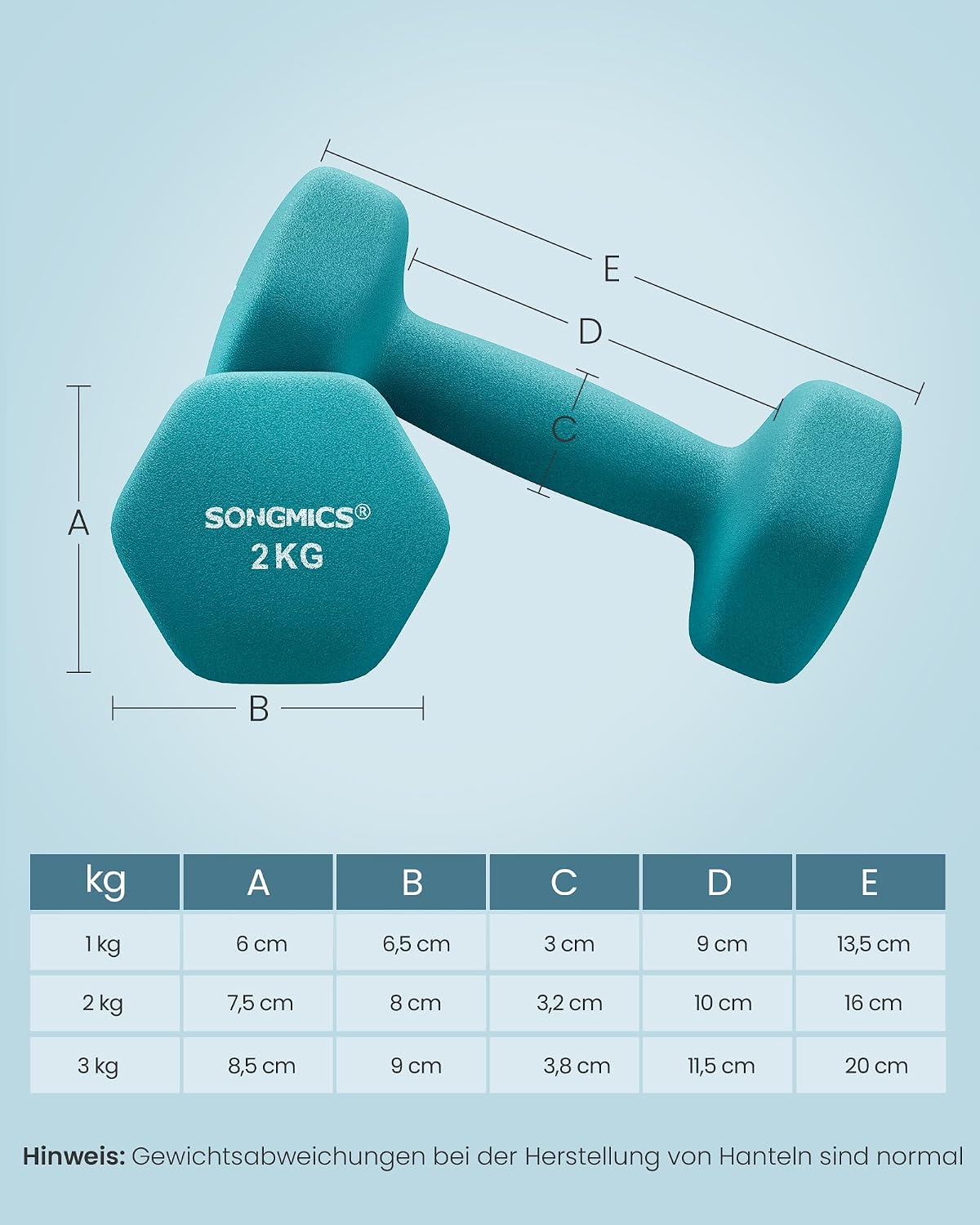 Thumbnail 6 de SONGMICS Hantel-Set 3 Paar, 1–3 kg, 9 kg oder 12 kg 🏋