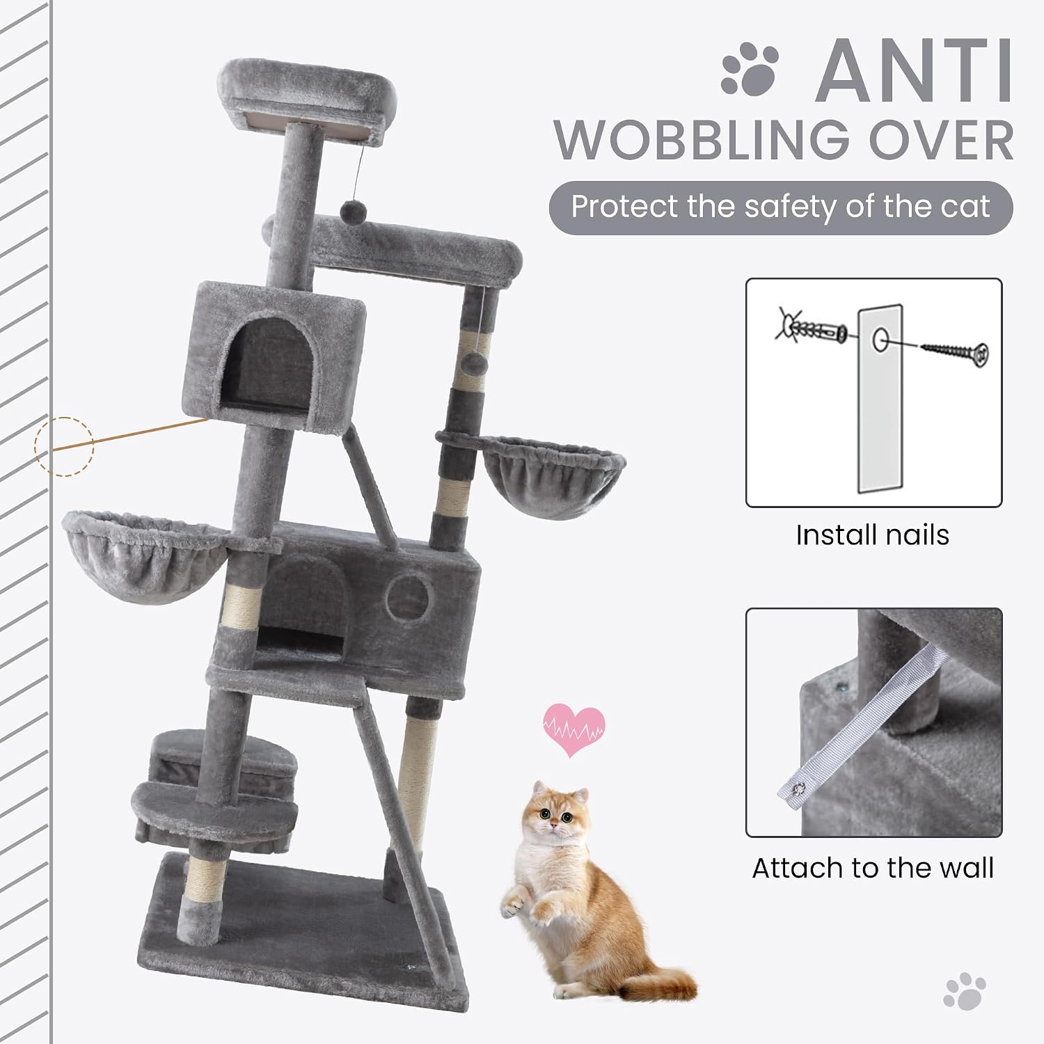 Thumbnail 6 de SHA CERLIN Cat Tree Tower 65in