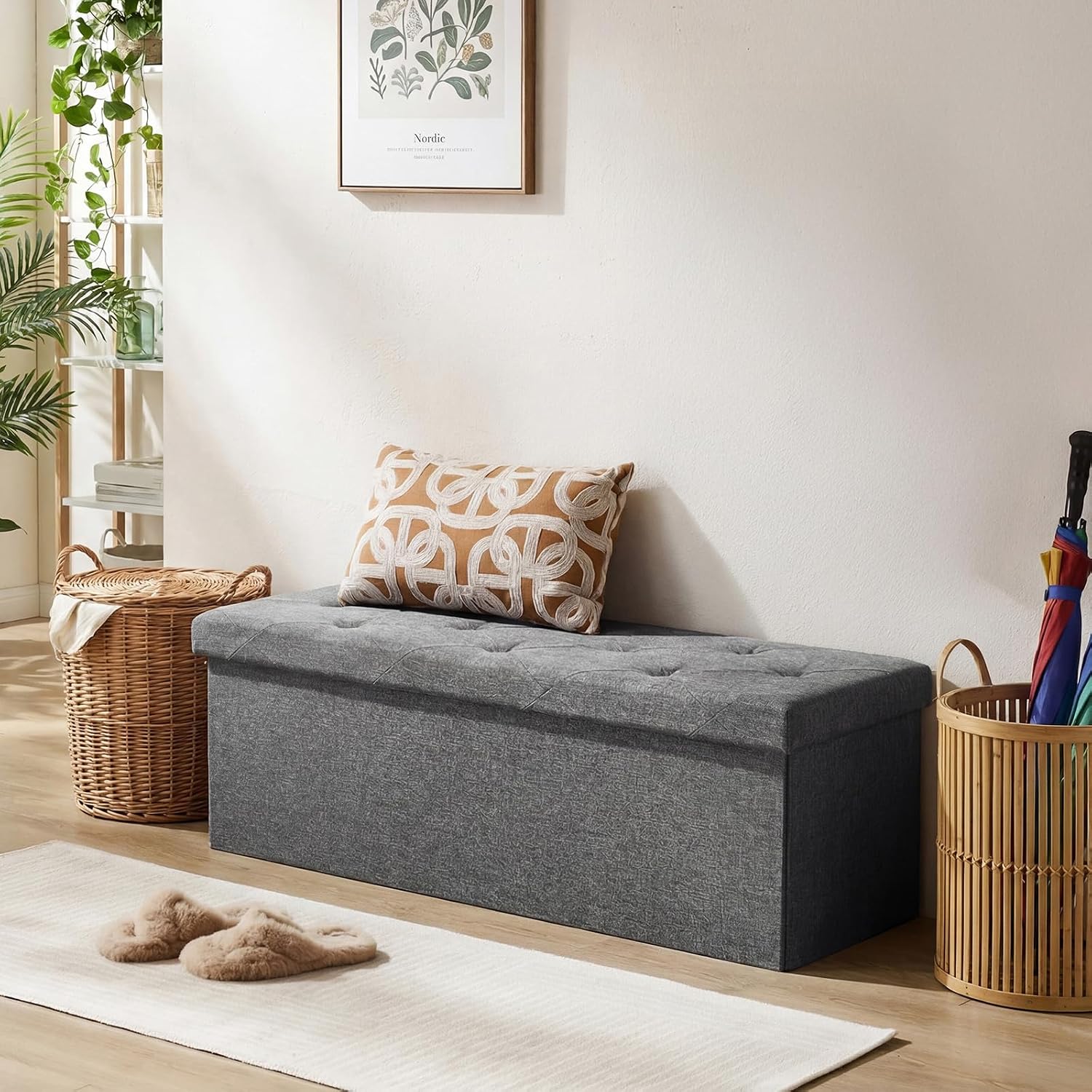 Detalle 2 de DUMOS Storage Ottoman Bench, 43-Inch