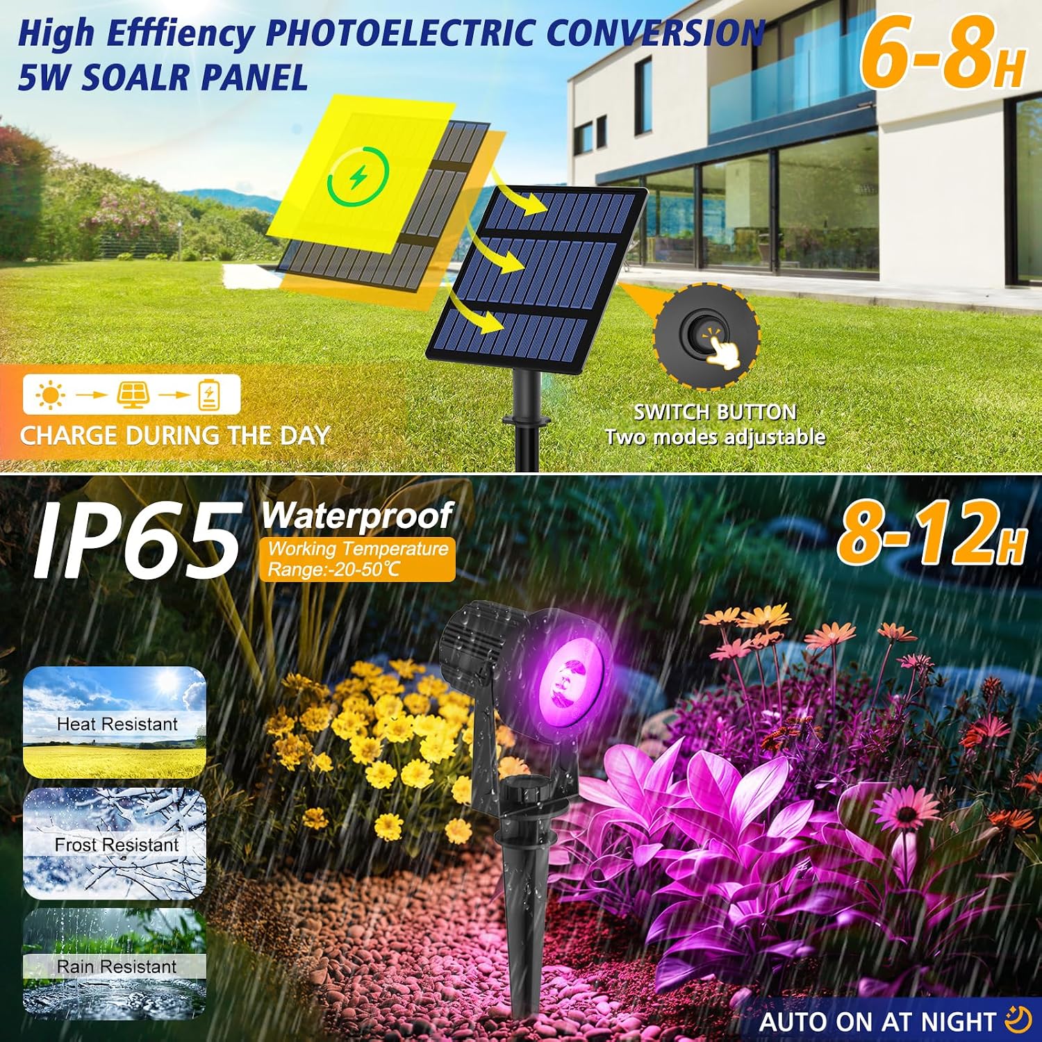 Thumbnail 3 de T-SUNUS Lampe Solaire Extérieure 6 en 1