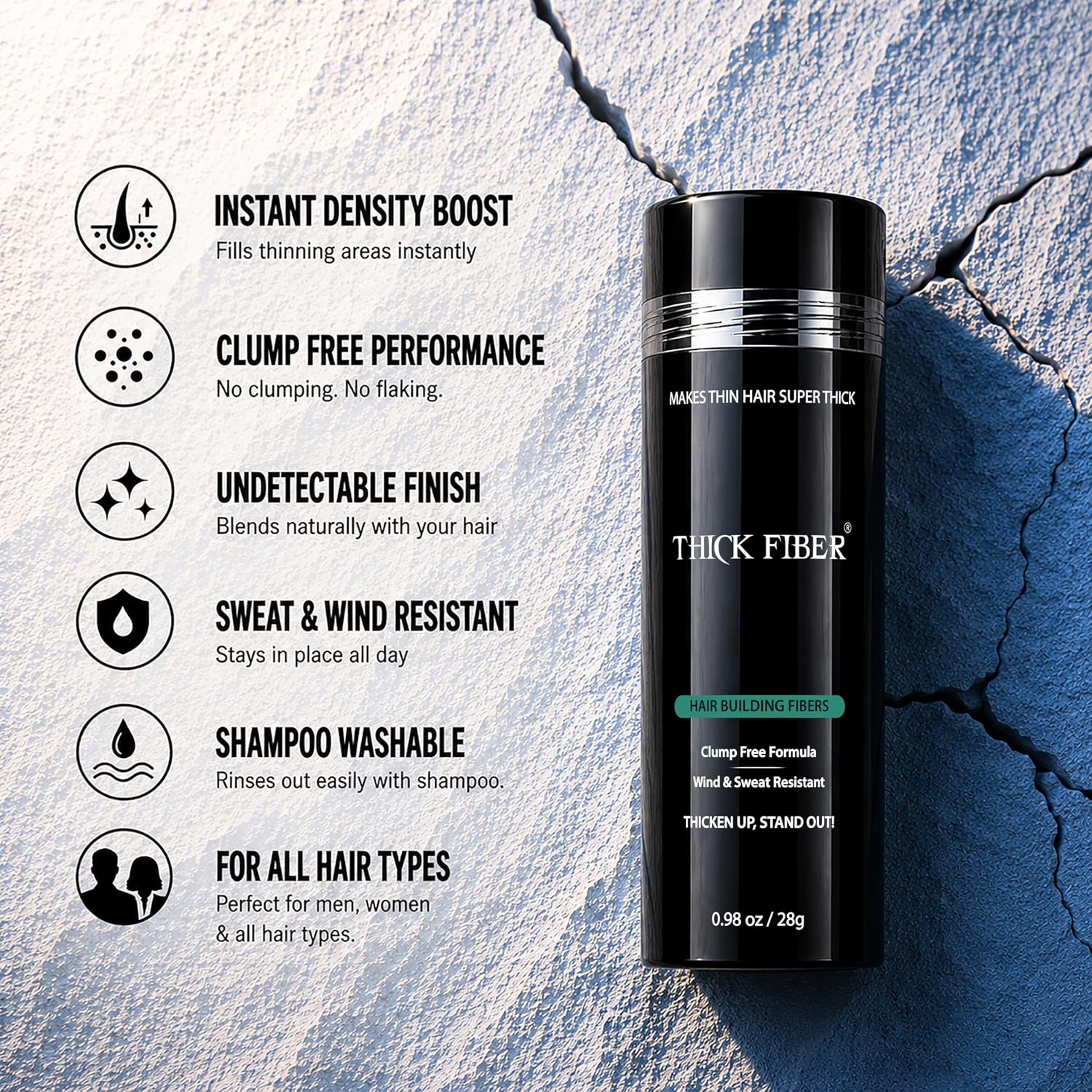 Thumbnail 4 de THICK FIBER Hair Building Fibers in Dark Brown (28g) — Concealer for Thinning Hair