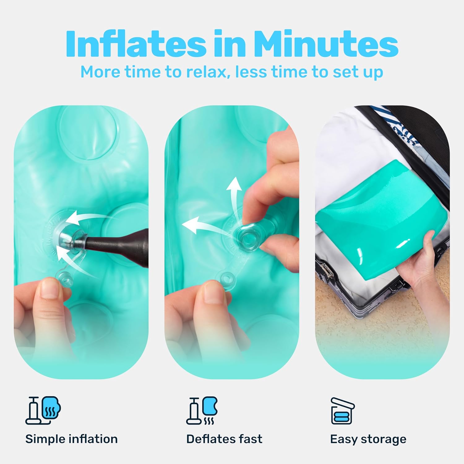 Thumbnail 5 de SLOOSH Inflatable Adult Pool Float Chair (2-Pack) with Cup Holders, X-Large