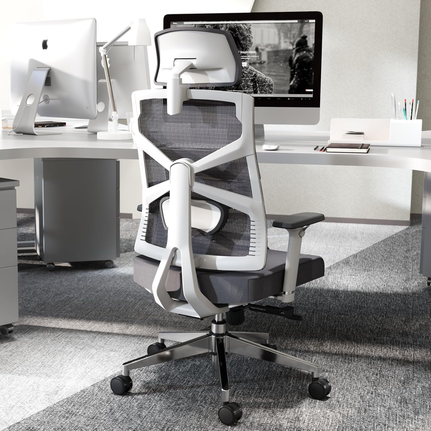 Thumbnail 6 de HOLLUDLE Silla de Oficina Ergonómica con Reposabrazos y Lumbar