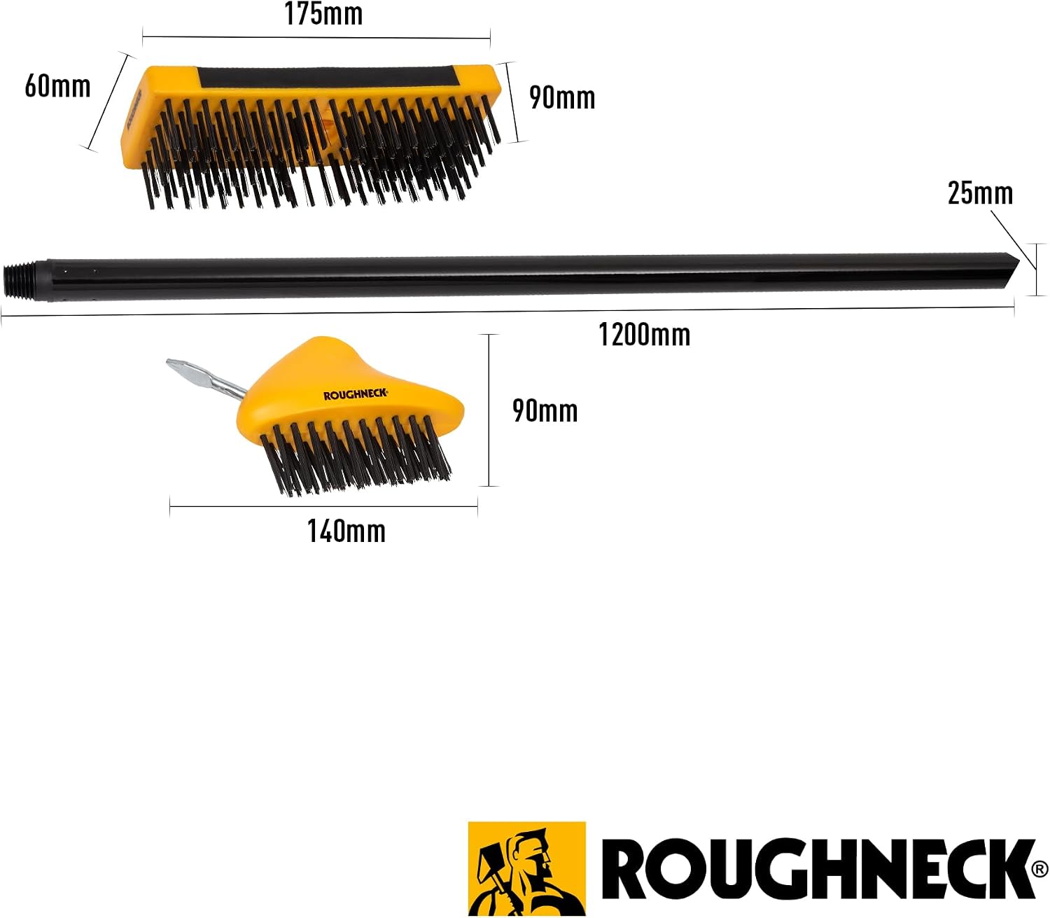 Detalle de Roughneck ROU52090 patio brush set 3 piece