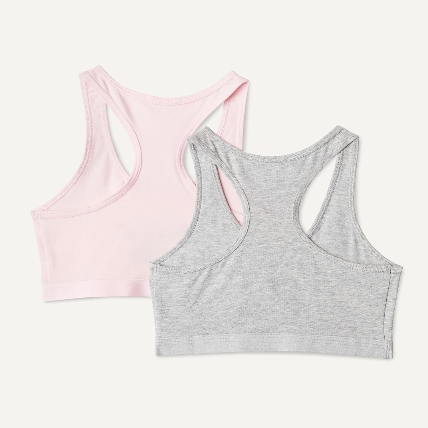 Detalle de Amazon Essentials Première Brassière Courte à Dos Nagéur en Jersey de Coton Fille – Lot de 2