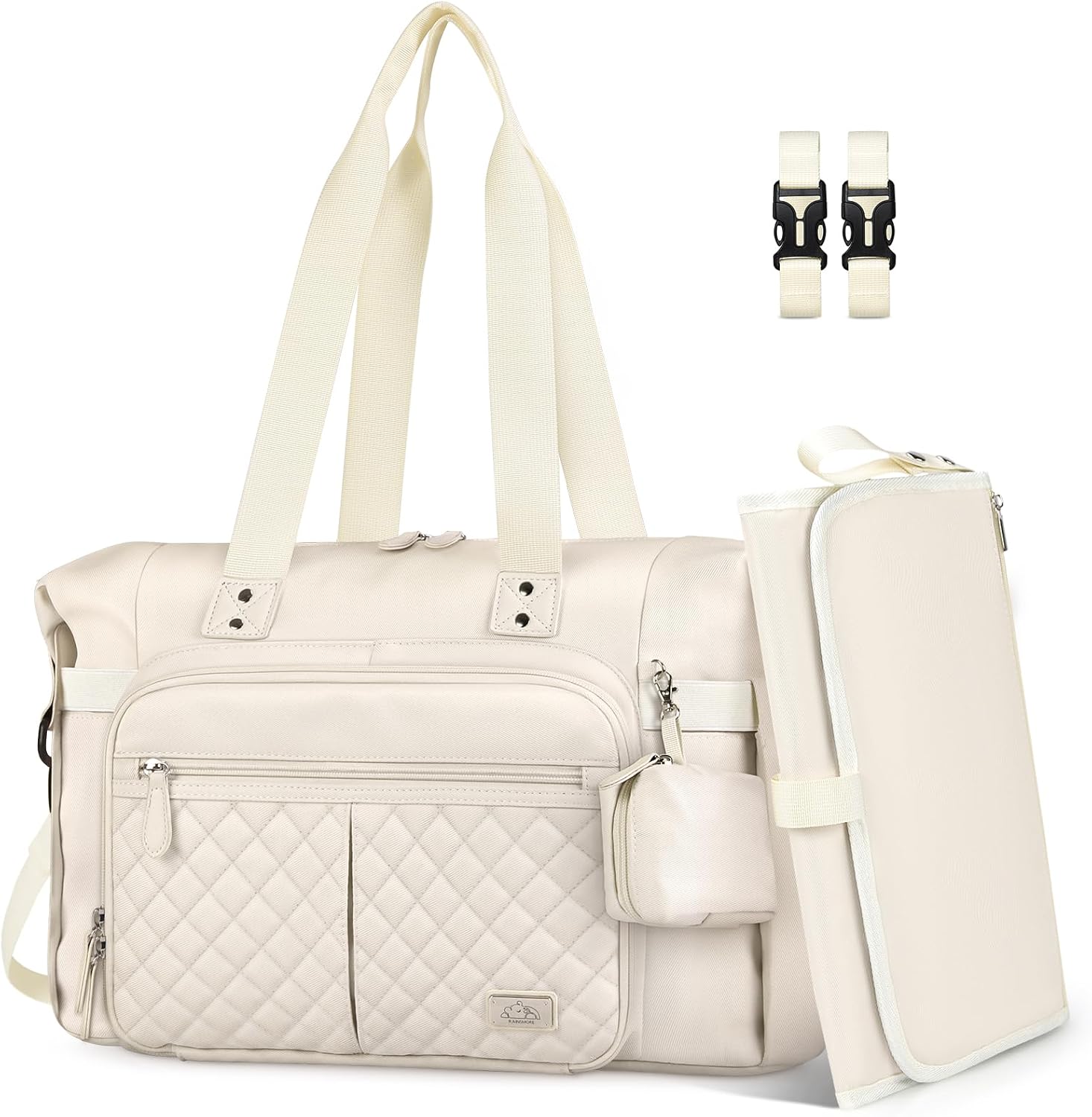 Thumbnail 6 de RAINSMORE Baby Changing Bag Nappy Tote Bag for Parents with Portable Mat 🧷?