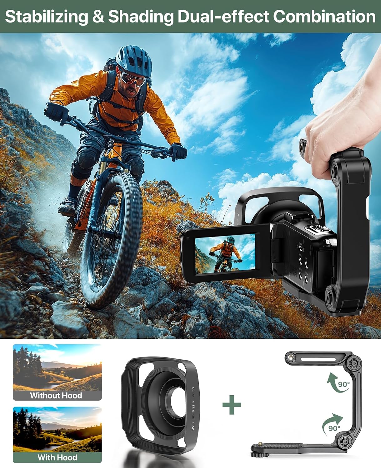 Detalle 2 de 4K Video Camera Camcorder 64MP Vlogging Camera 32GB
