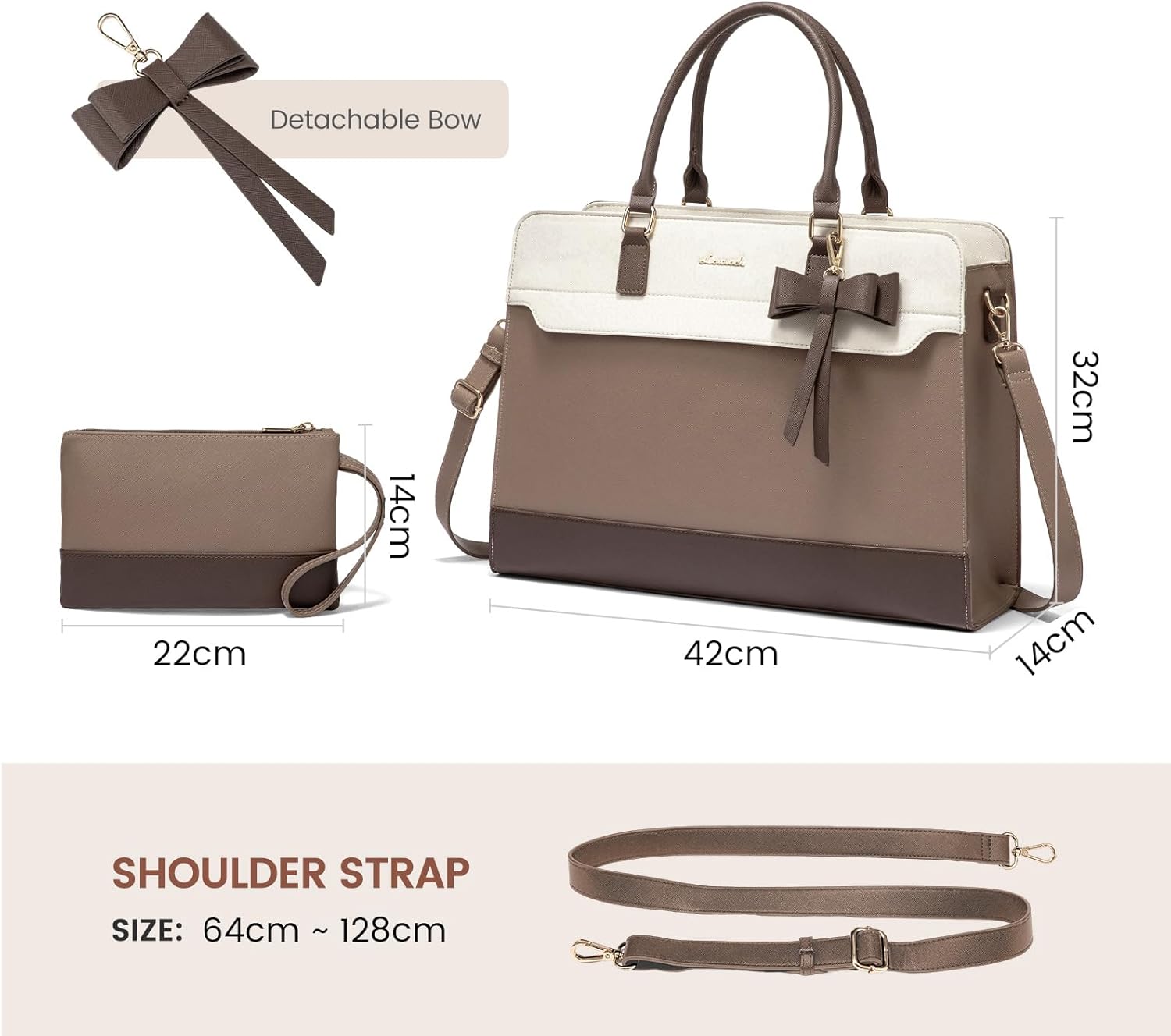 Detalle de LOVEVOOK 15.6 Inch Laptop Handbag for Women