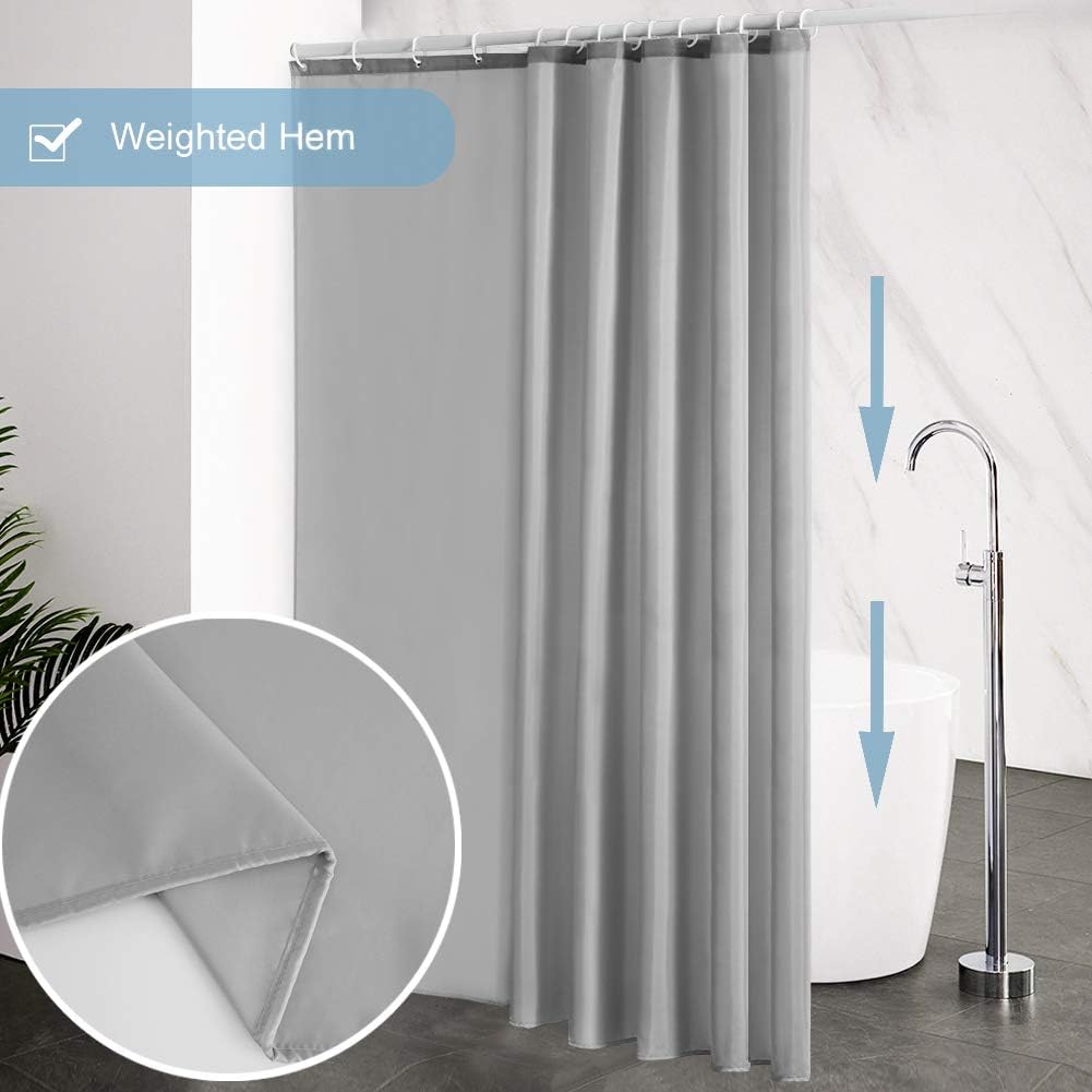 Detalle de Furlinic tende doccia anti-muffa in poliestere grigio 240x200 cm con 16 ganci