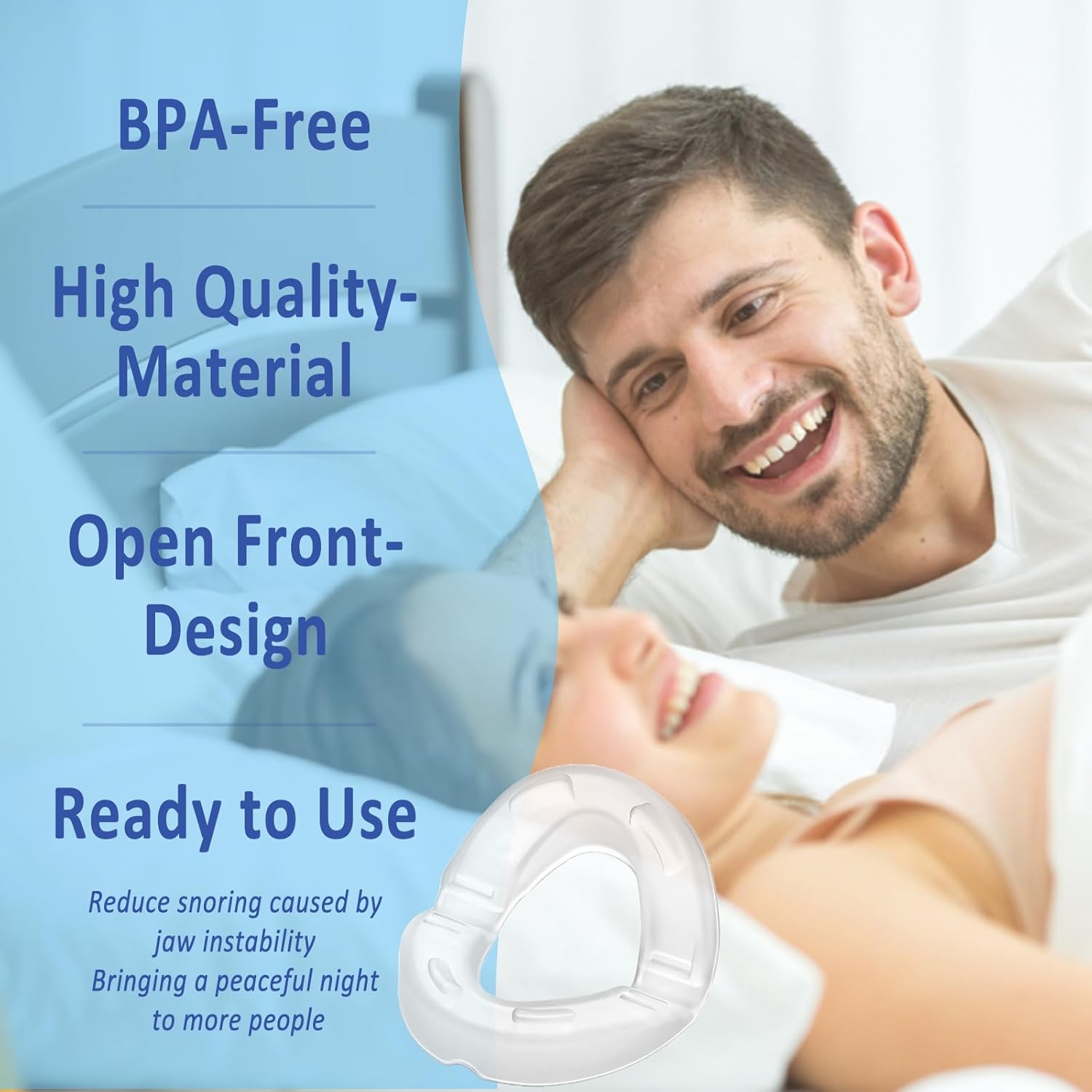 Detalle 2 de AIOUTGOGO Anti Snoring Mouthpiece (180 open front design) — ready to use snore stopper