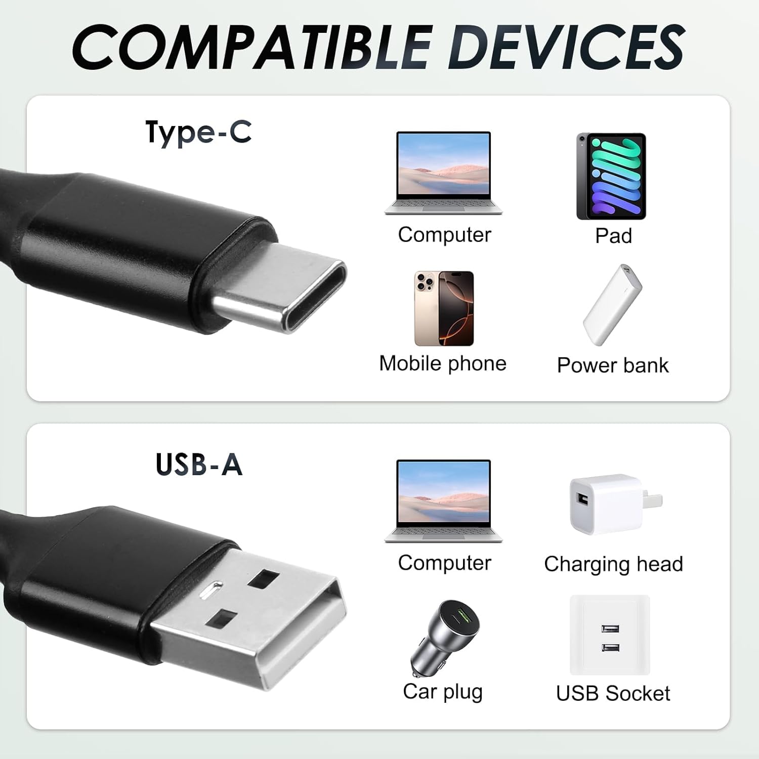 Thumbnail 4 de Magnetic USB-C Cable (Elastic Coiled USB A to USB-C) – 100W Fast Charging, 480Mbps Data, 1m Braided Nylon