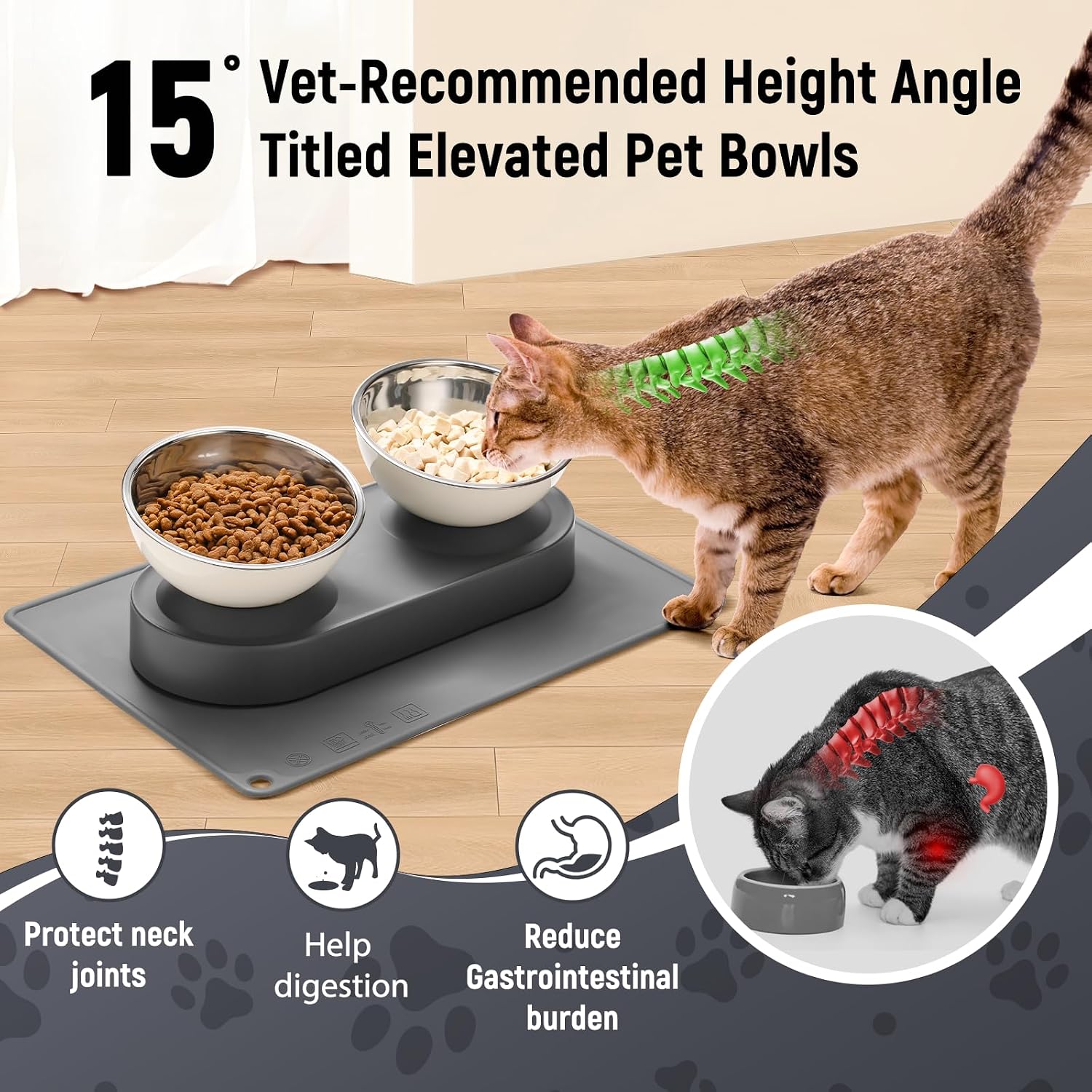Thumbnail 4 de Marchul Cat Bowls Tilted 15° Raised Double Bowl
