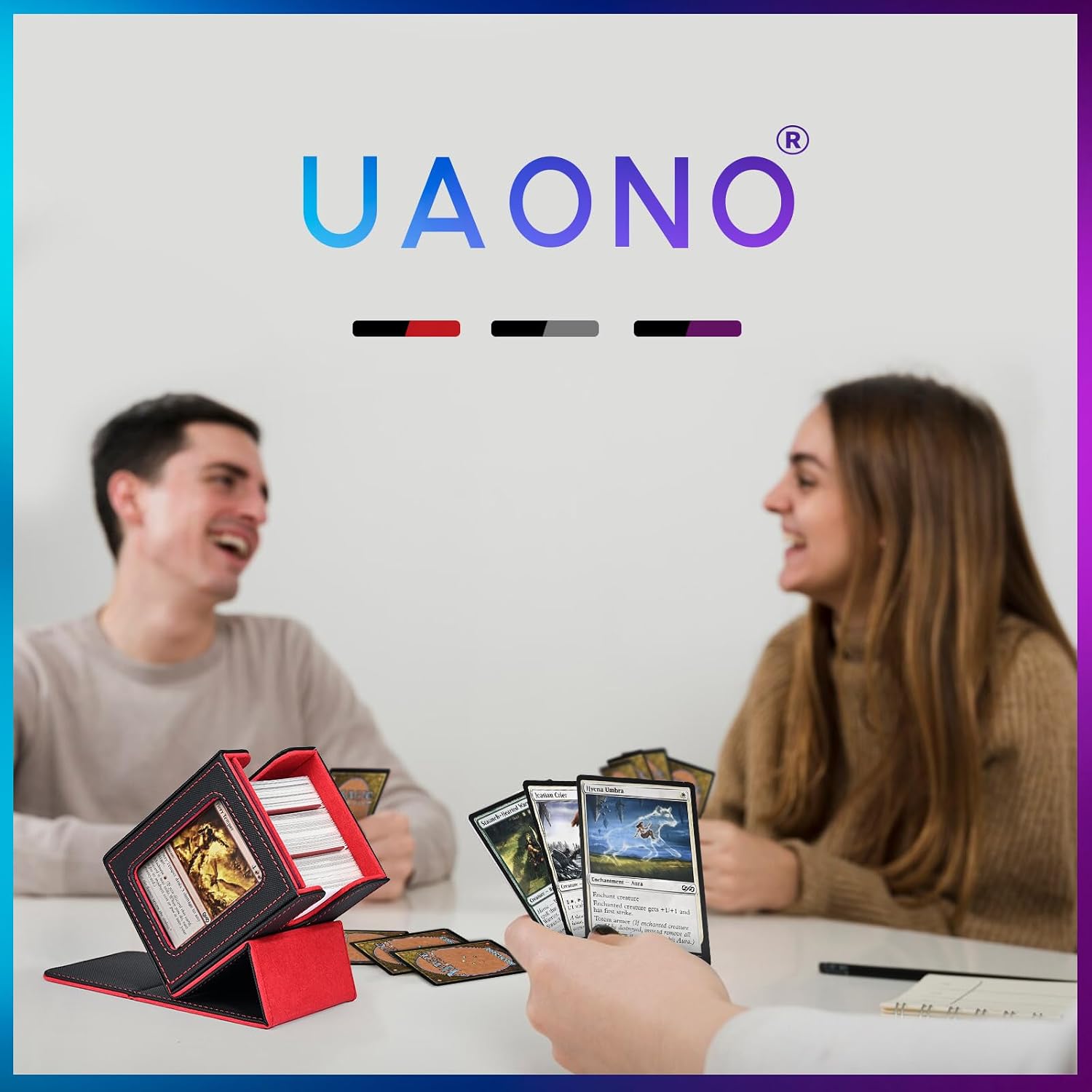 Thumbnail 5 de UAONO Magic Deck Box für MTG Commander (EDH) mit Top Loader, 2 Trennwänden und Magnetschluss