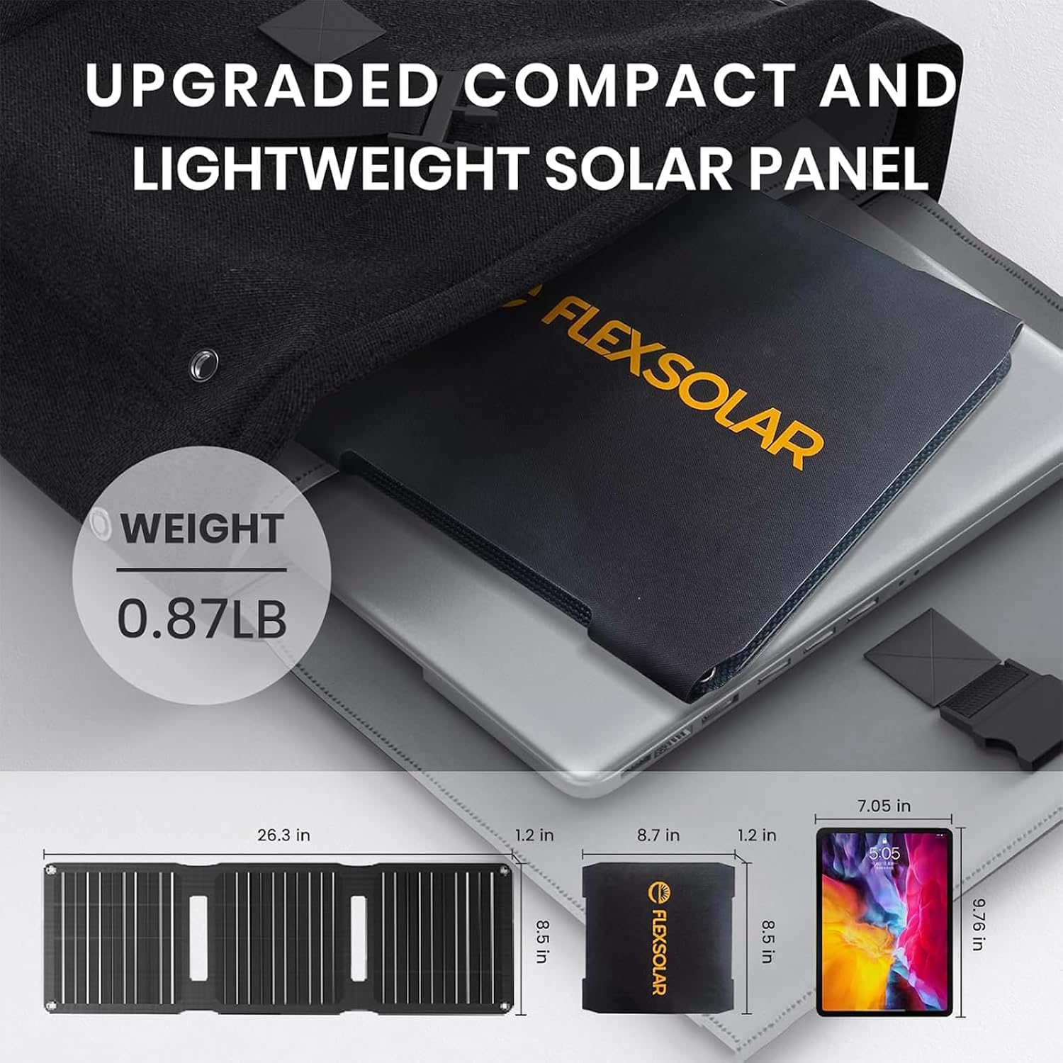 Thumbnail 4 de FlexSolar 20W Foldable Solar Panel Charger: Compact, IP67, Fast Charging for Outdoor Use