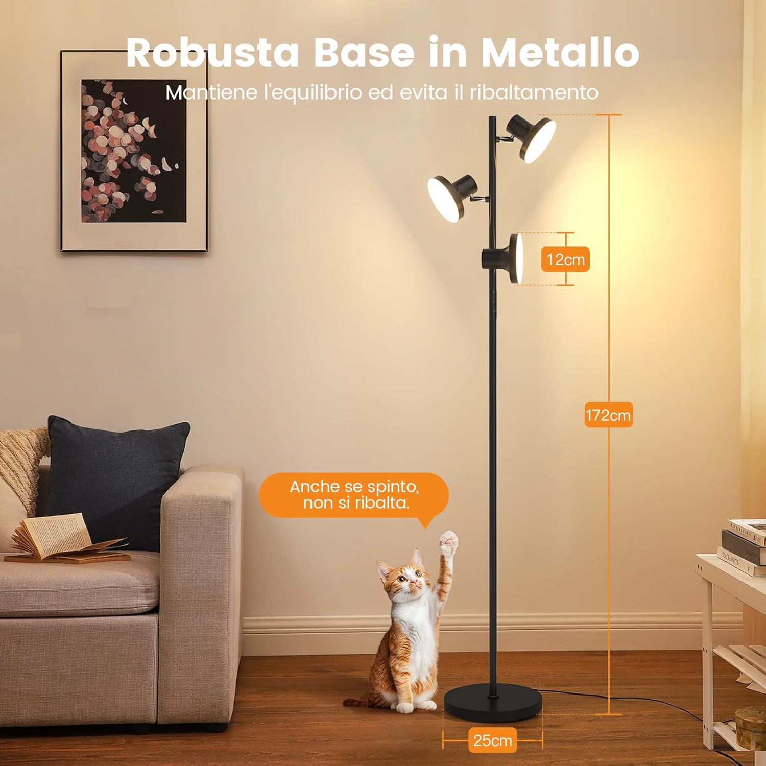 Thumbnail 6 de SIBRILLE Lampada da Terra Salotto 36W con telecomando, 3 luci e dimmer 2700K–6500K