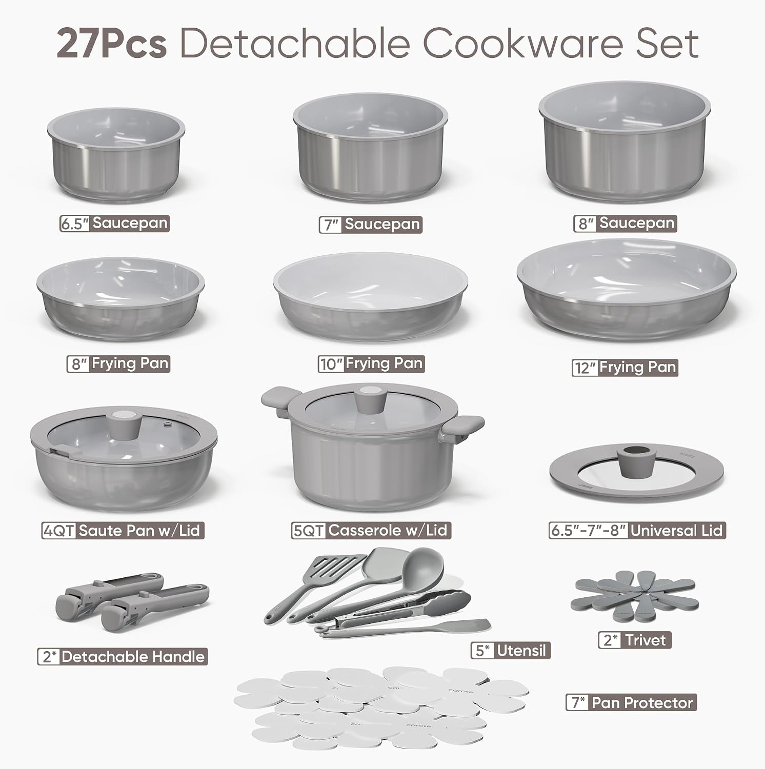 Detalle 2 de CAROTE 27pcs Ceramic Cookware Set