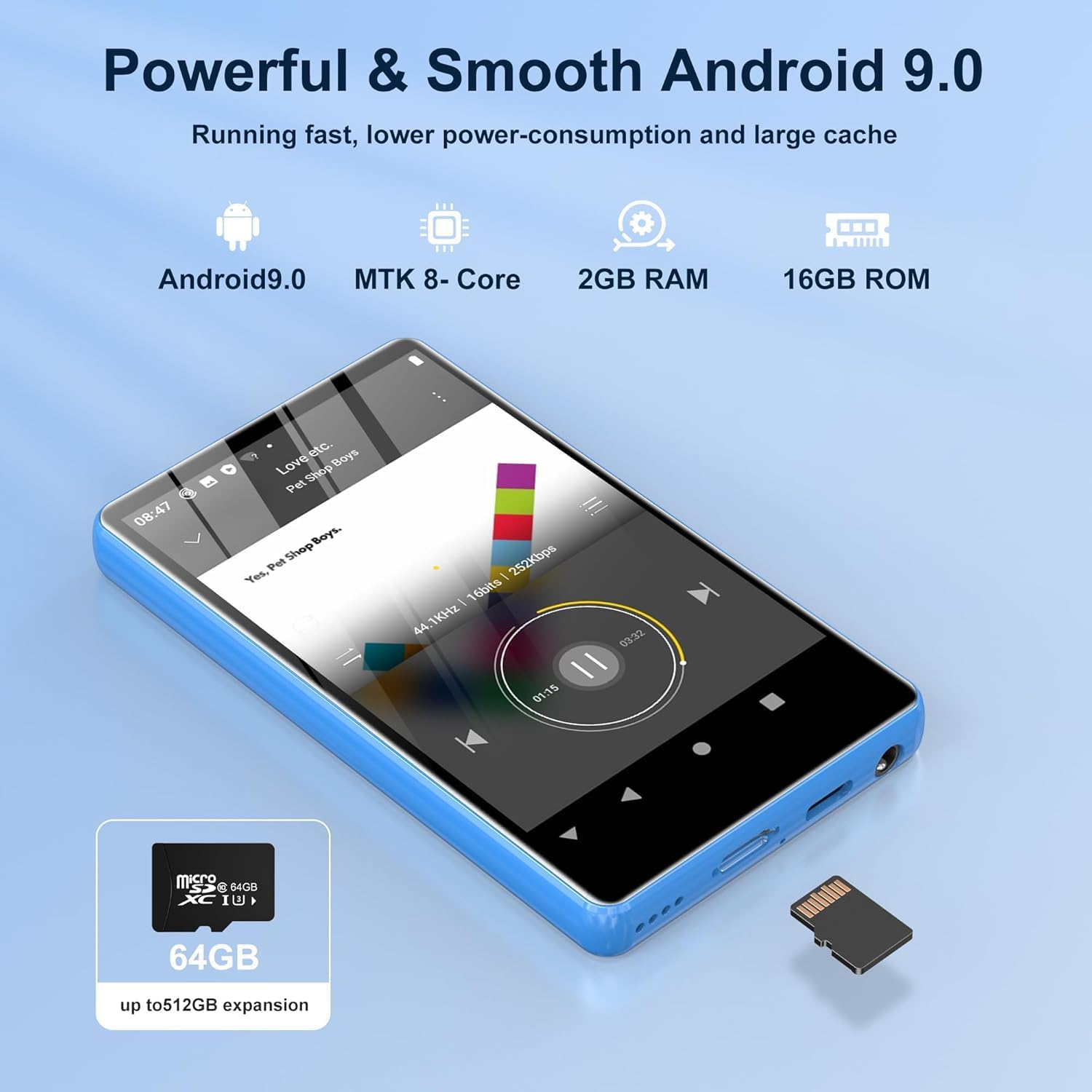 Detalle de SWOFY M503 Pro: Lettore MP3/MP4 da 80 GB con Bluetooth, WiFi e touchscreen da 4