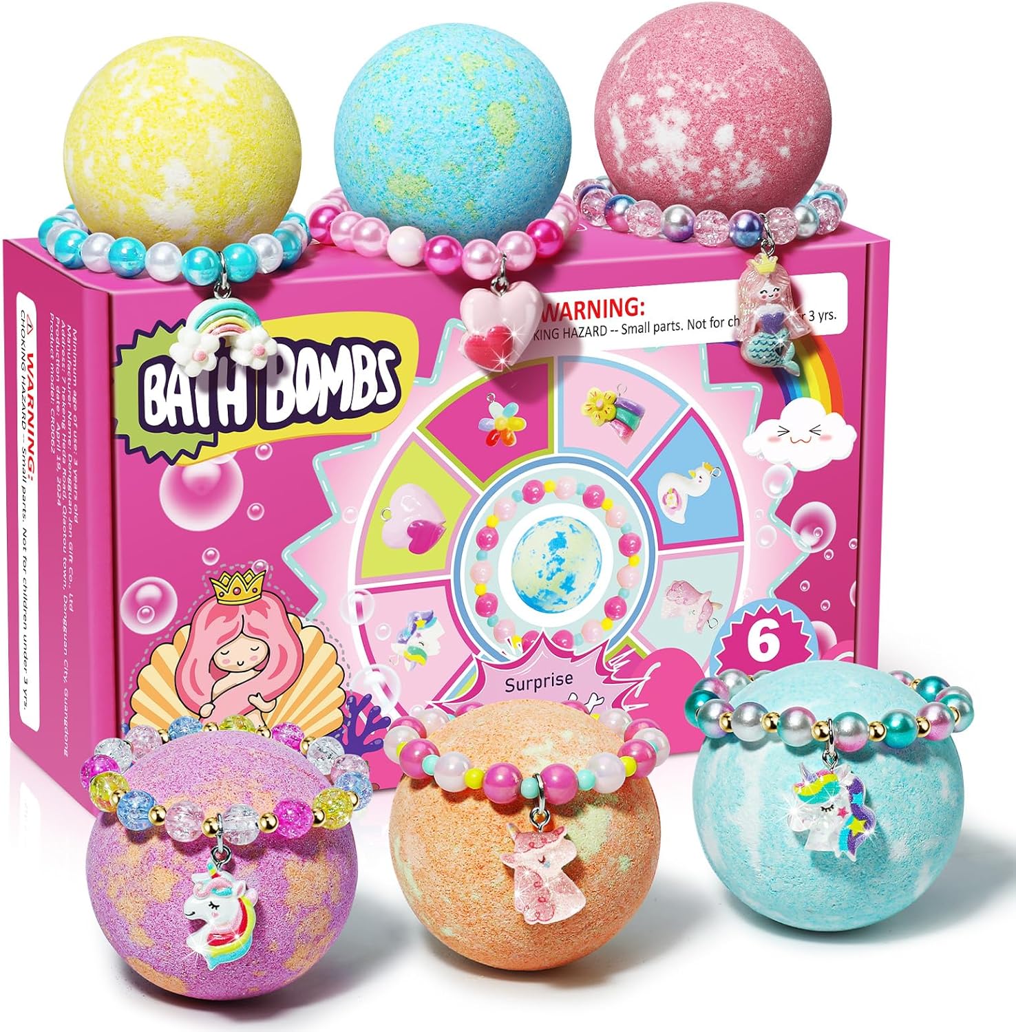 Detalle de Kids unicorn bath bomb set for 8