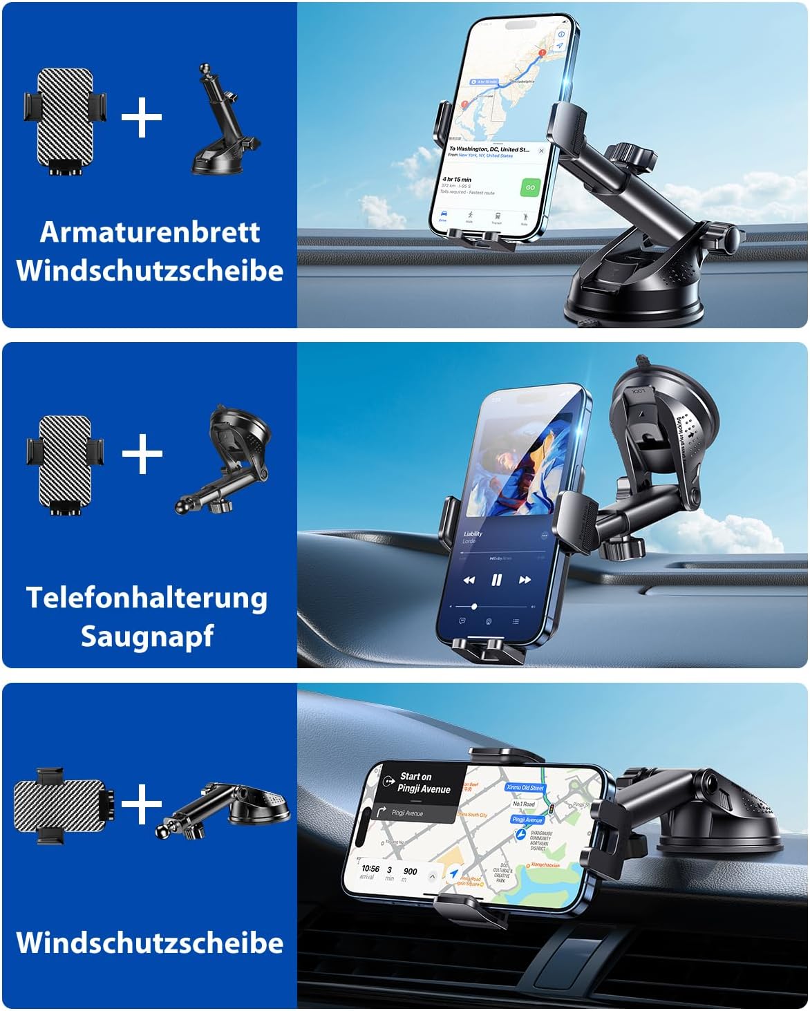 Thumbnail 1 de BIPOPIBO Handyhalterung Auto 9,4–15 cm 360°
