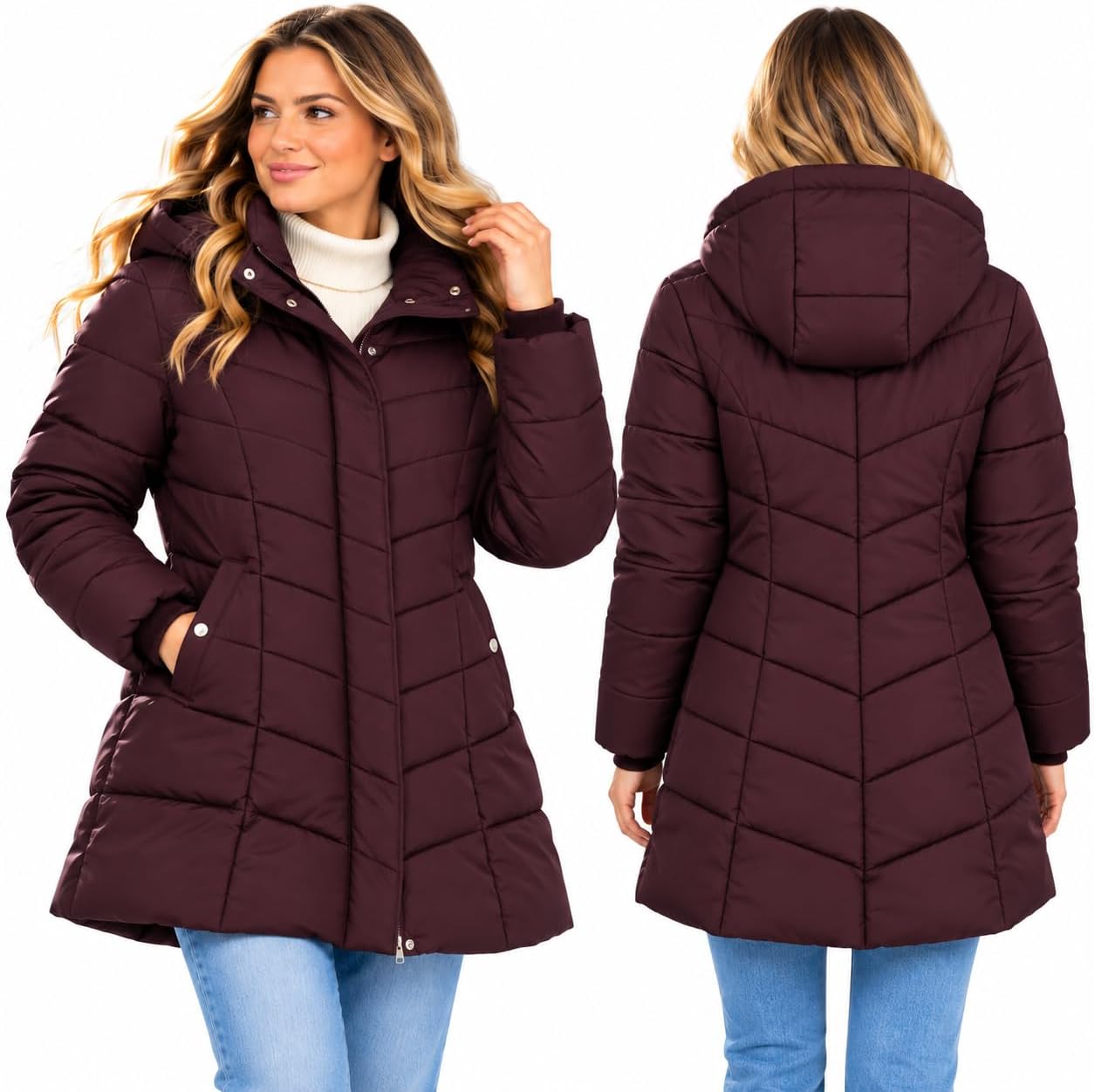 Detalle 2 de Steve Madden Long Puffer Coat heavyweight insulated parka