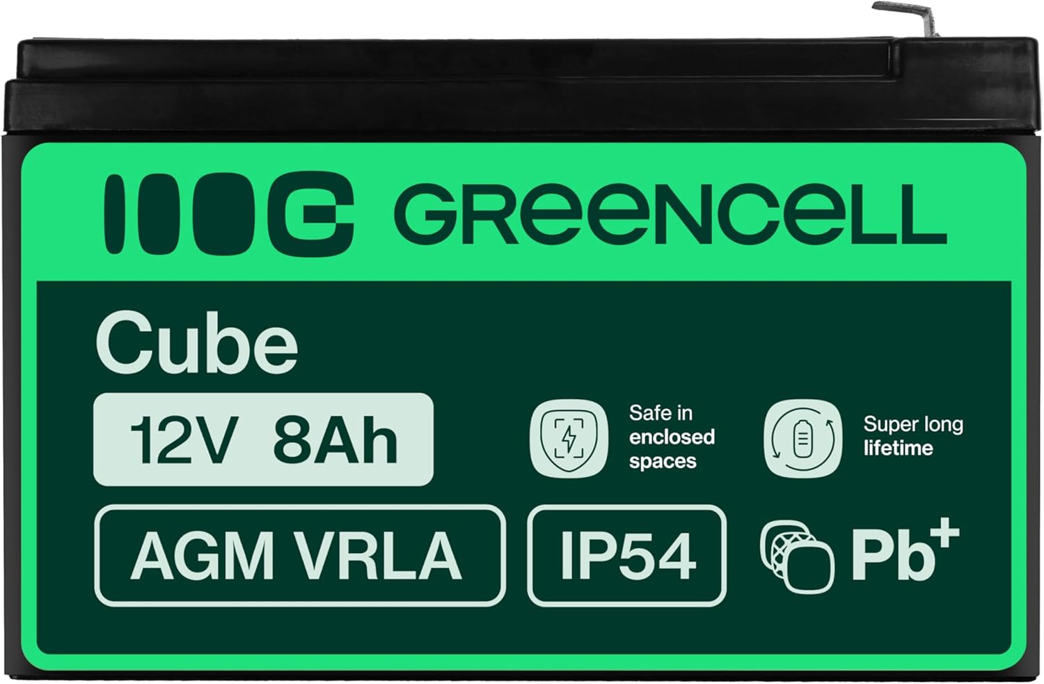 Thumbnail 2 de GreenCell Batteria al piombo AGM 12V 8Ah VRLA sigillata esente da manutenzione per UPS, allarmi e giochi