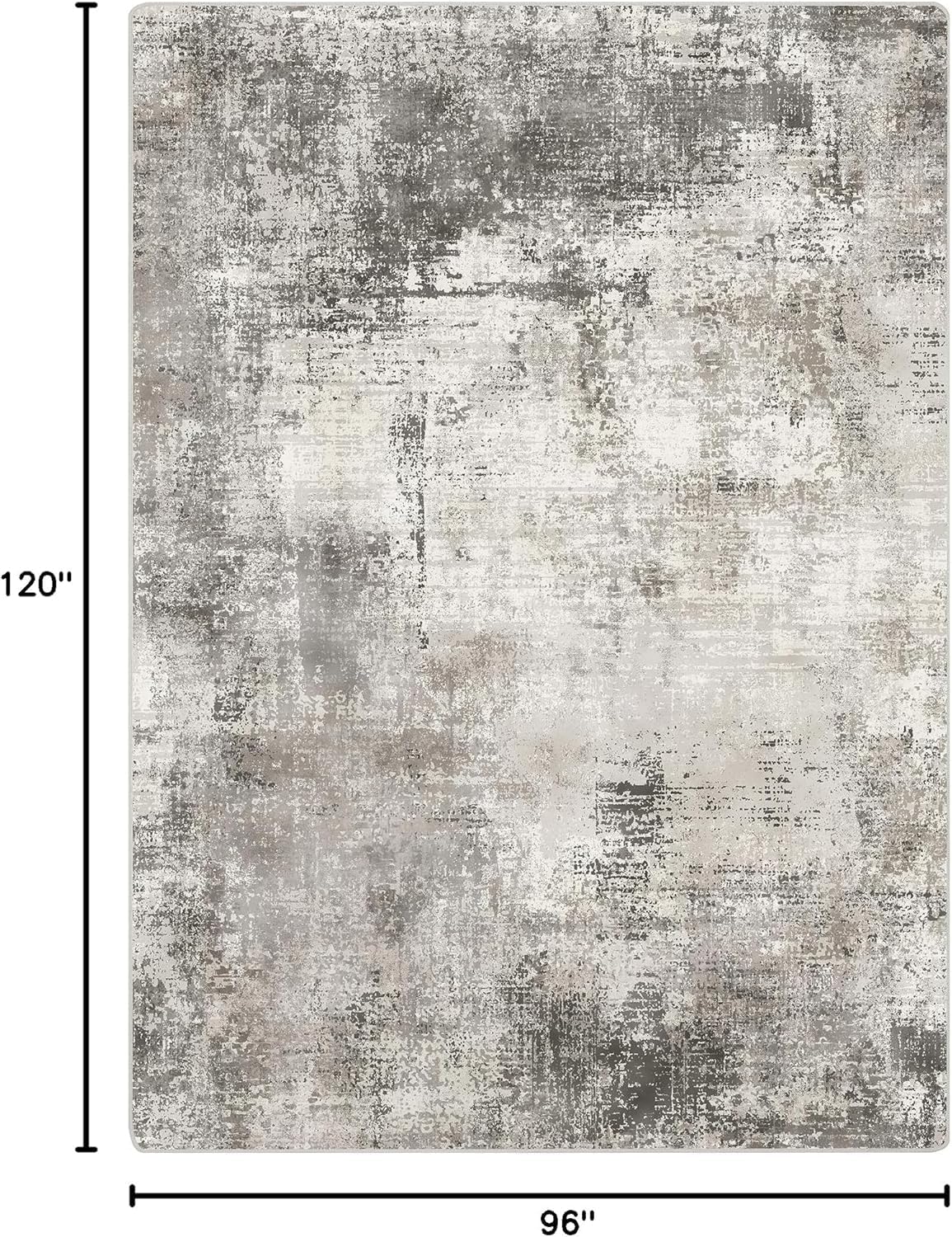 Thumbnail 1 de GENIMO 8x10 Area Rug — Machine Washable, Non-Slip, Low-Pile Distressed Grey
