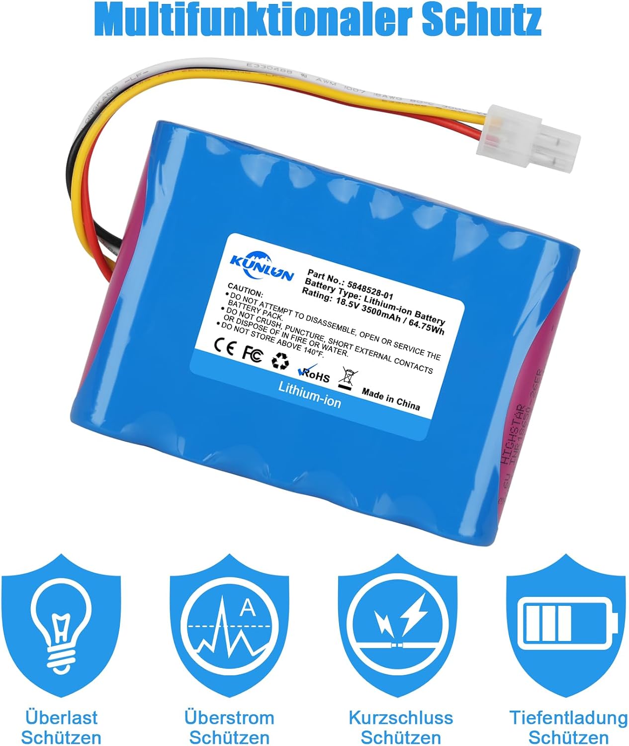 Thumbnail 5 de KUNLUN 18.5V 3.500 mAh Ersatzakku für Mähroboter
