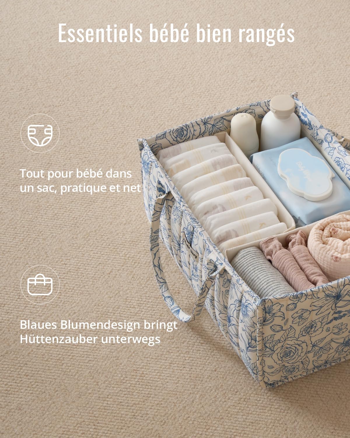 Thumbnail 1 de Blissful Diary Wickeltisch-Organizer Blau