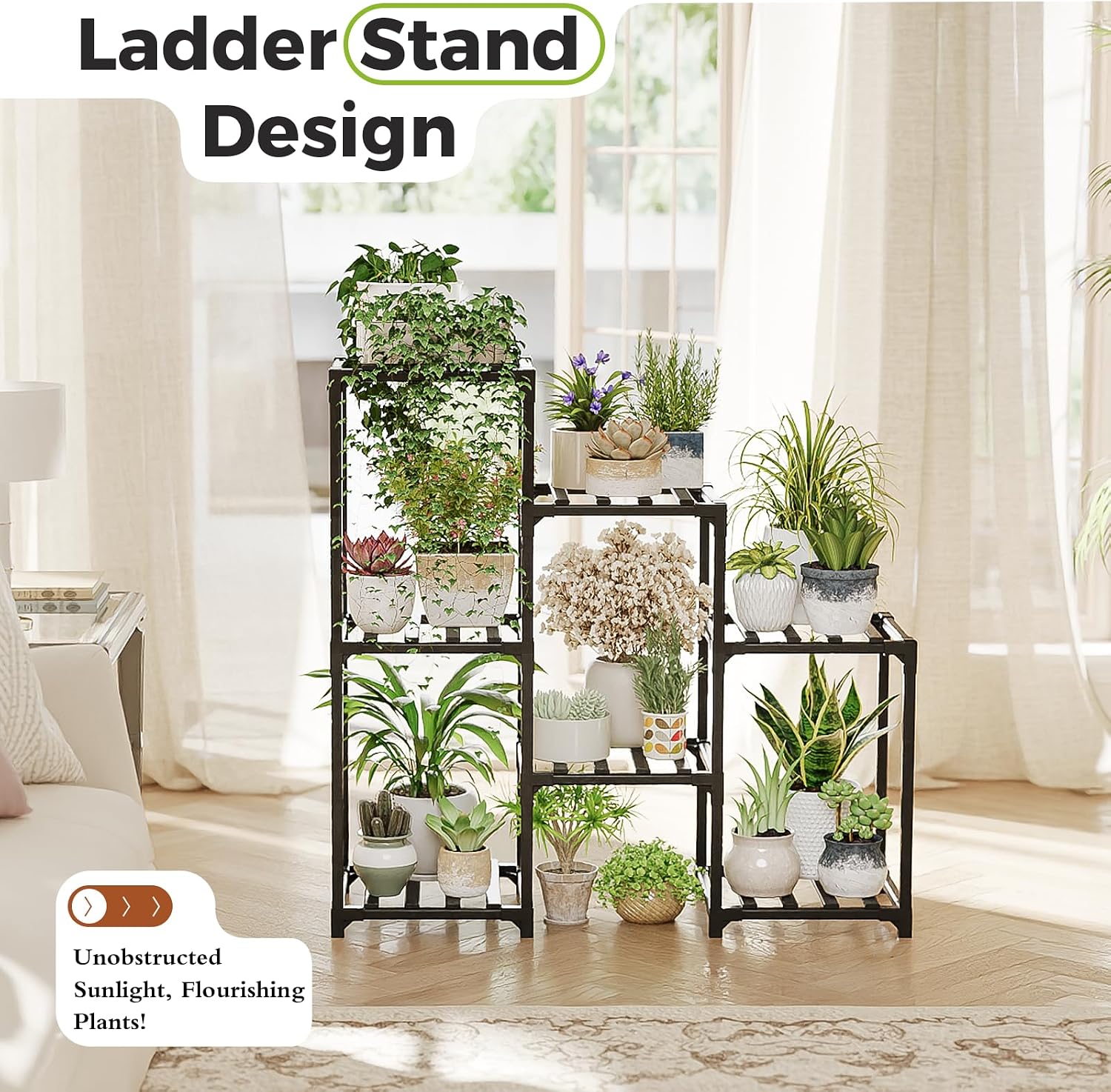Detalle de Plant stand for multiple pots with 3 tiers