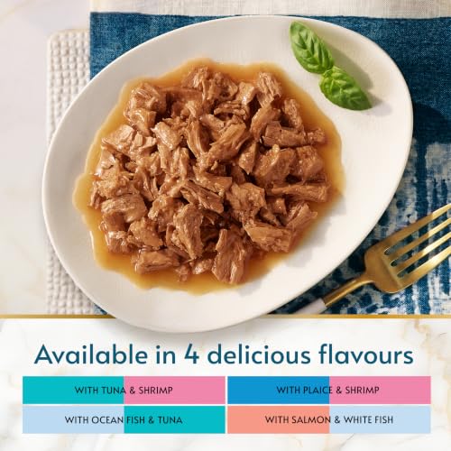 Detalle de Gourmet Perle Ocean Collection Adult Wet Cat Food Mini Fillets in Gravy – 40 x 85g Pouches
