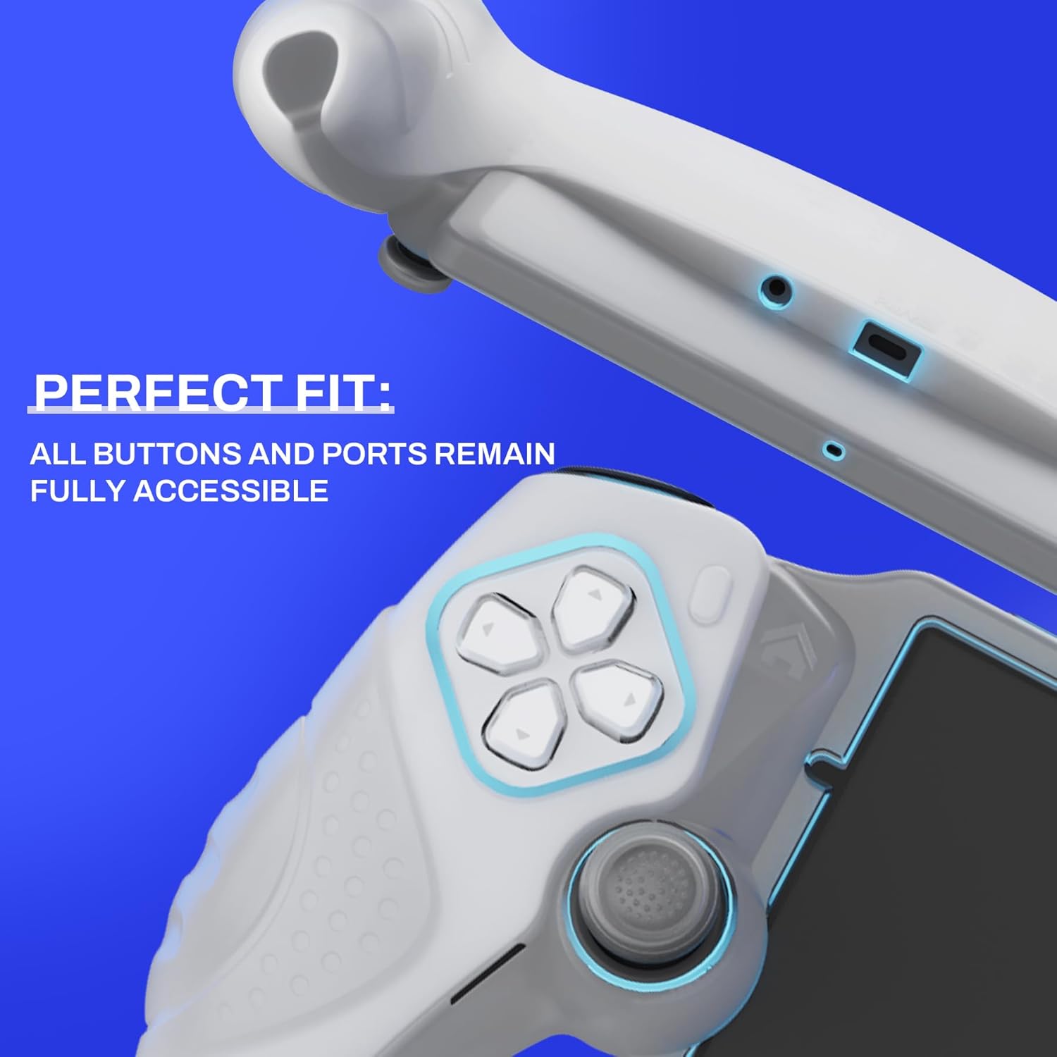 Thumbnail 3 de PlayVital Guardian Edition Silicone Protective Case for PS Portal (Clear White)