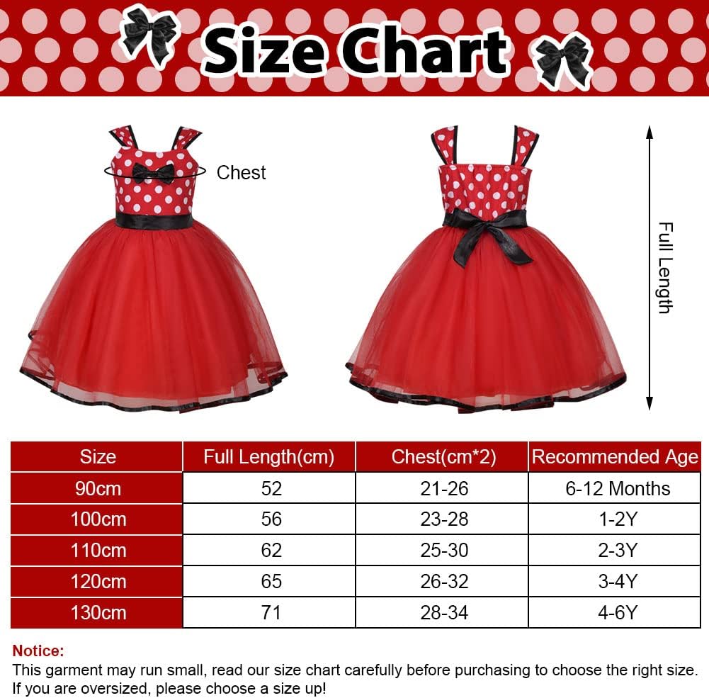 Thumbnail 4 de ACWOO Ragazza Minnie Pois Abito Principessa 4 pezzi