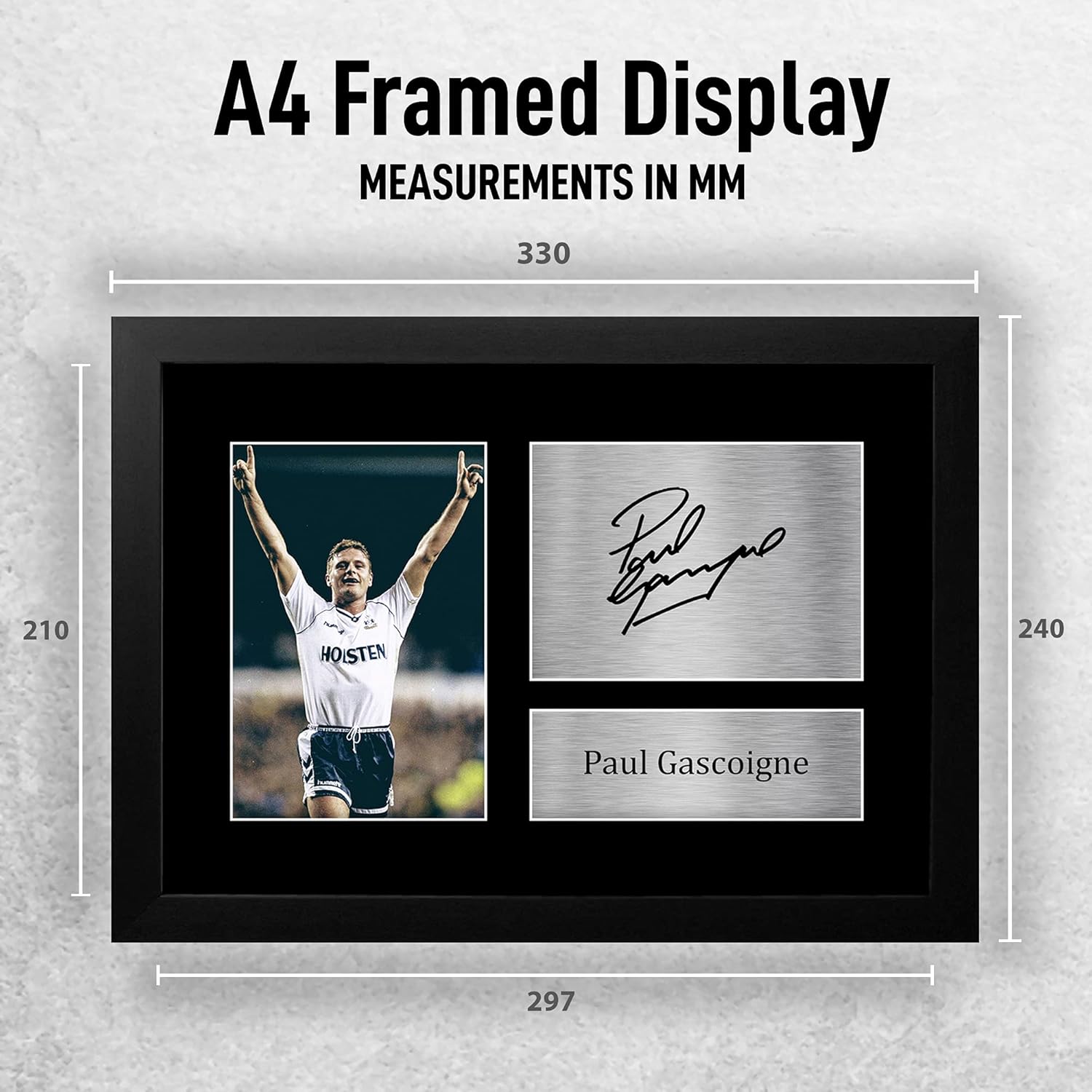 Thumbnail 1 de HWC Trading A4 Framed Paul Gascoigne Spurs signed autograph picture – A4 FR, black matte frame
