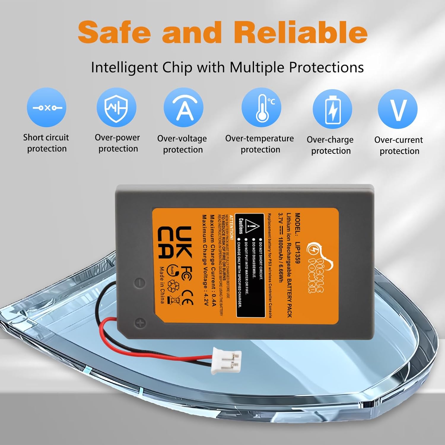 Thumbnail 6 de Pickle Power LIP1359 1800mAh PS3 Controller Battery
