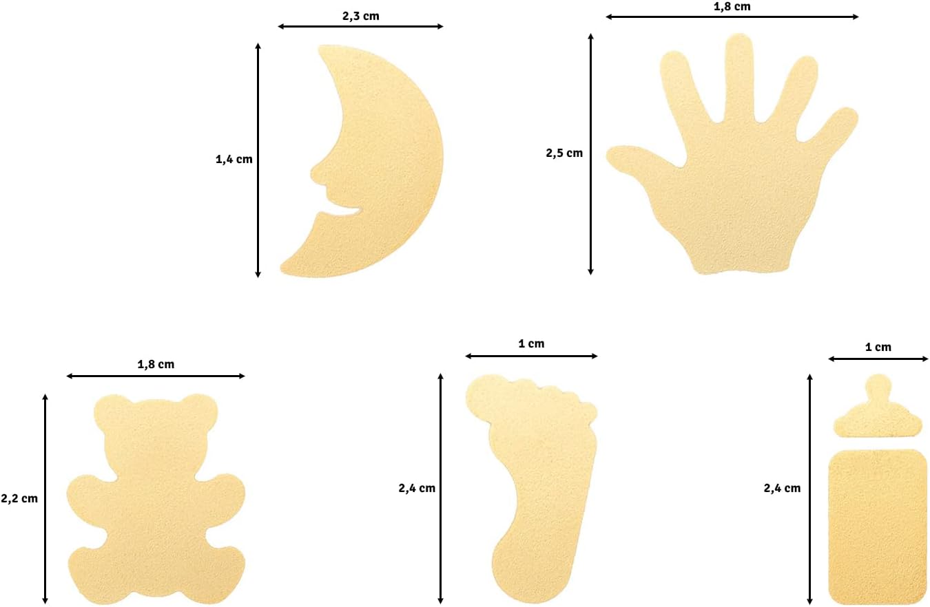 Detalle de Vaessen Creative: Perforatrices Ours, Biberon, Main, Pied et Lune – Lot de 5 poinçons créatifs