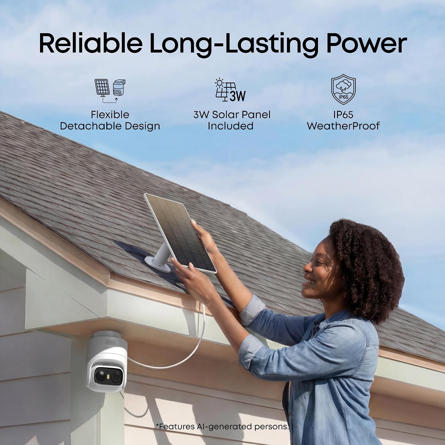 Thumbnail 4 de eufy Security eufyCam C37 T814X Outdoor Solar Camera, 2K, 360° AI Tracking