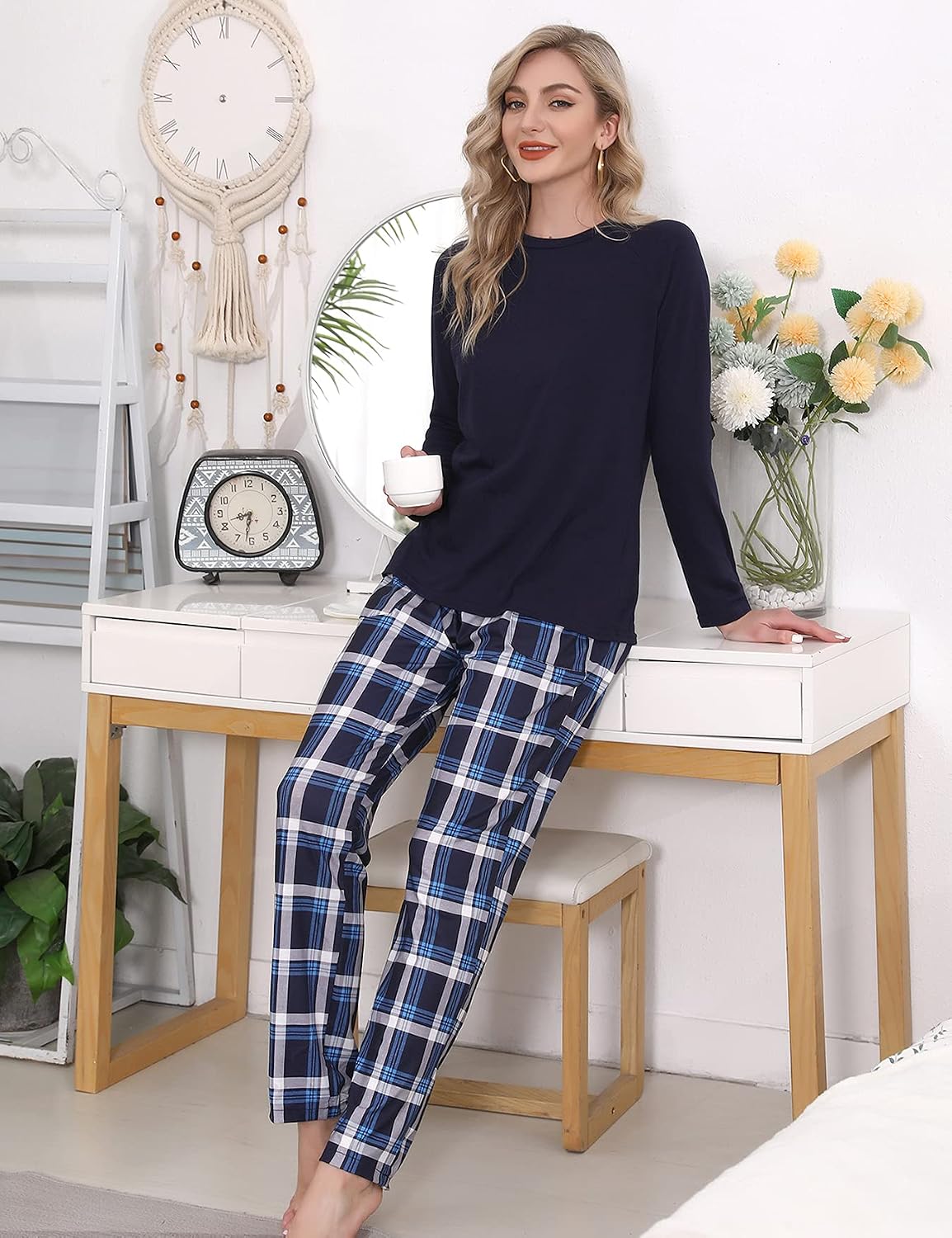 Detalle 2 de Uniexcosm Schlafanzug Damen Baumwolle 95%