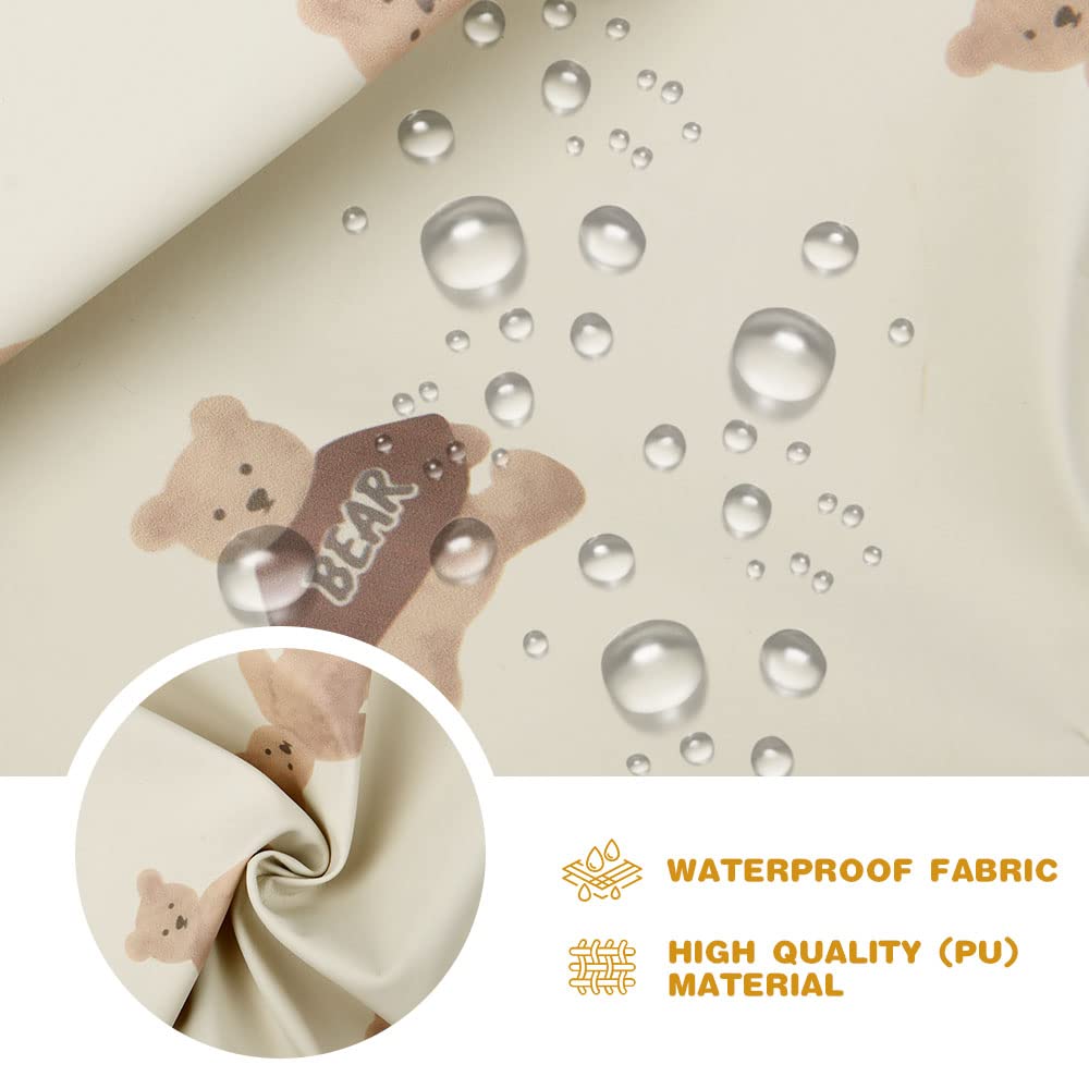 Detalle de Vicloon Baby-Lätzchen mit langen Ärmeln, wasserdicht mit Tasche – beige (6–12 Monate)
