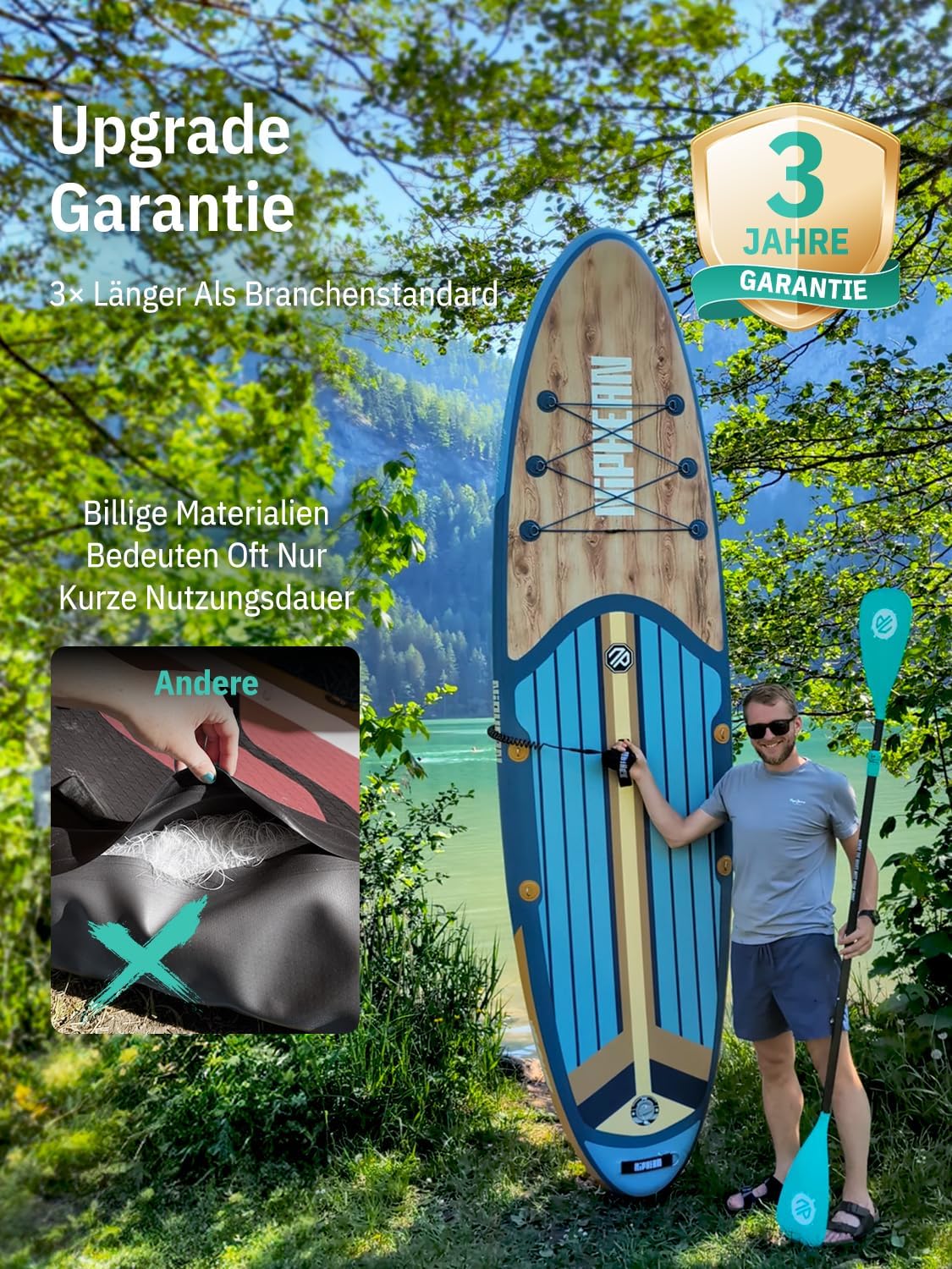 Thumbnail 3 de niphean Stand-Up-Paddleboard 320 cm inkl. Sitz & Zubehör (bis 200 kg Tragkraft)