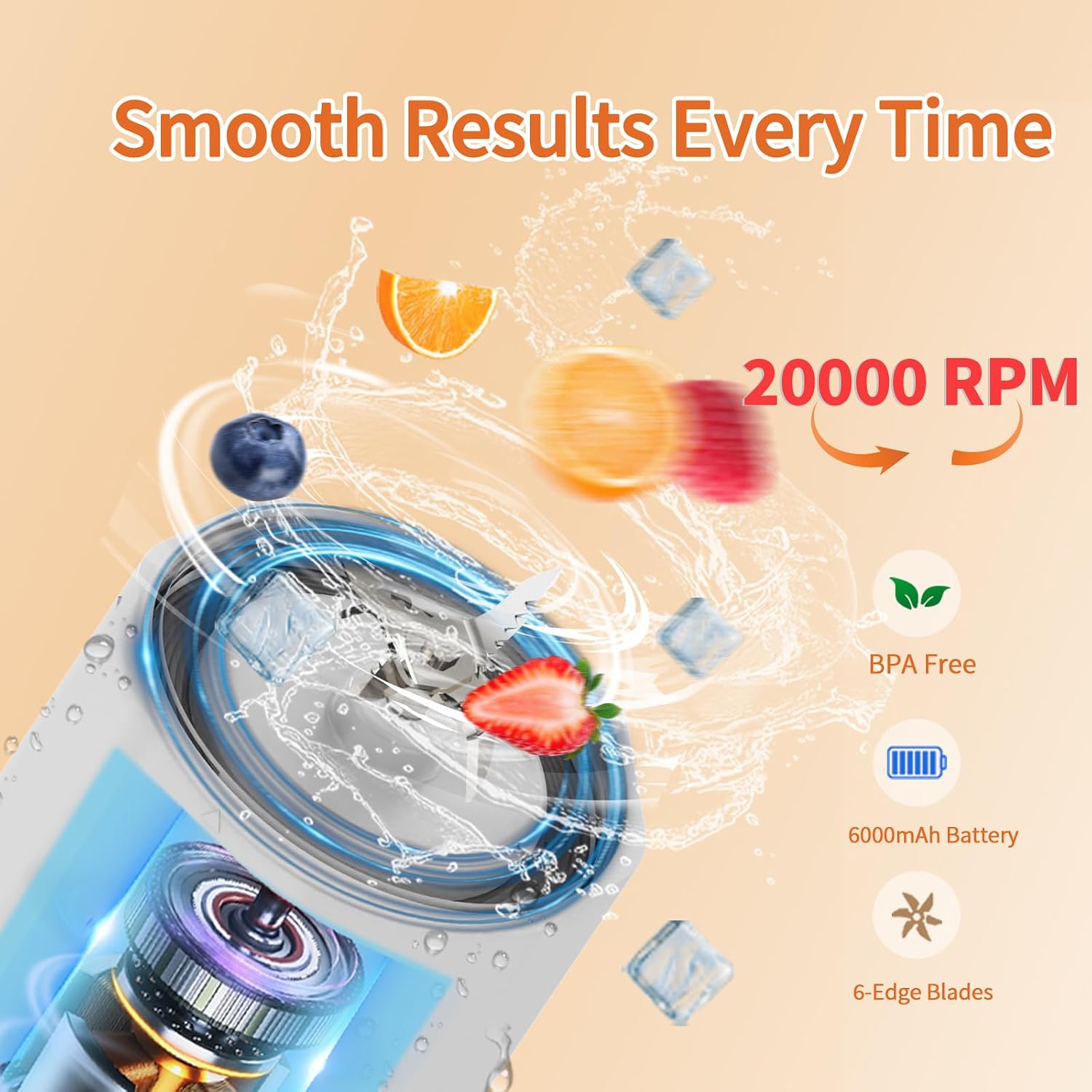Detalle 2 de BESNOOW Portable Blender 24 oz