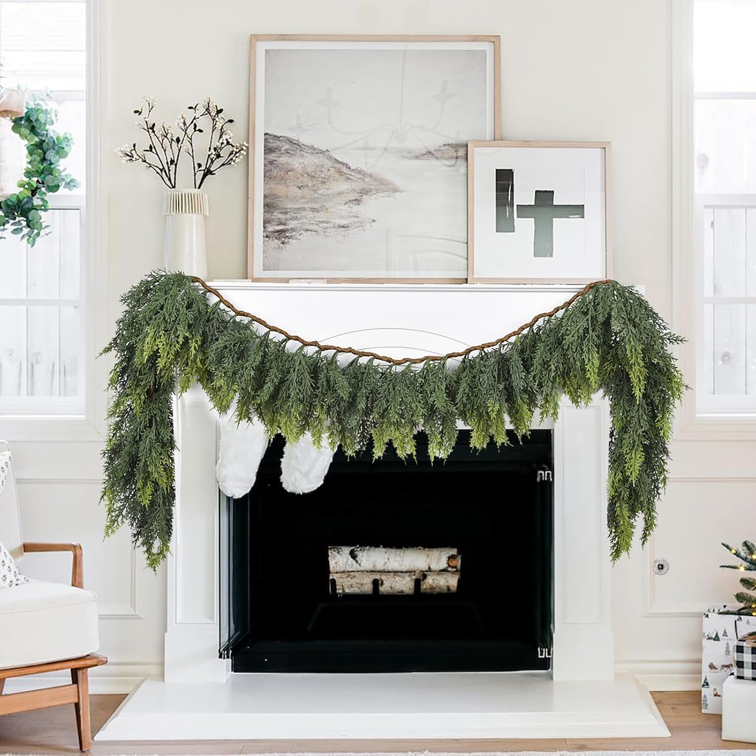 Thumbnail 5 de Fomlily 6Ft Cedar Garland for Mantel 🎄