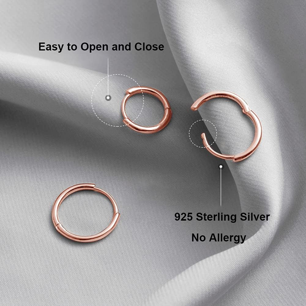 Thumbnail 2 de Hasnsofie Silber Creolen Set – 3 Paare 10/12/14 mm, 925 Sterling Silber, rosegold veredelt, hypoallergen